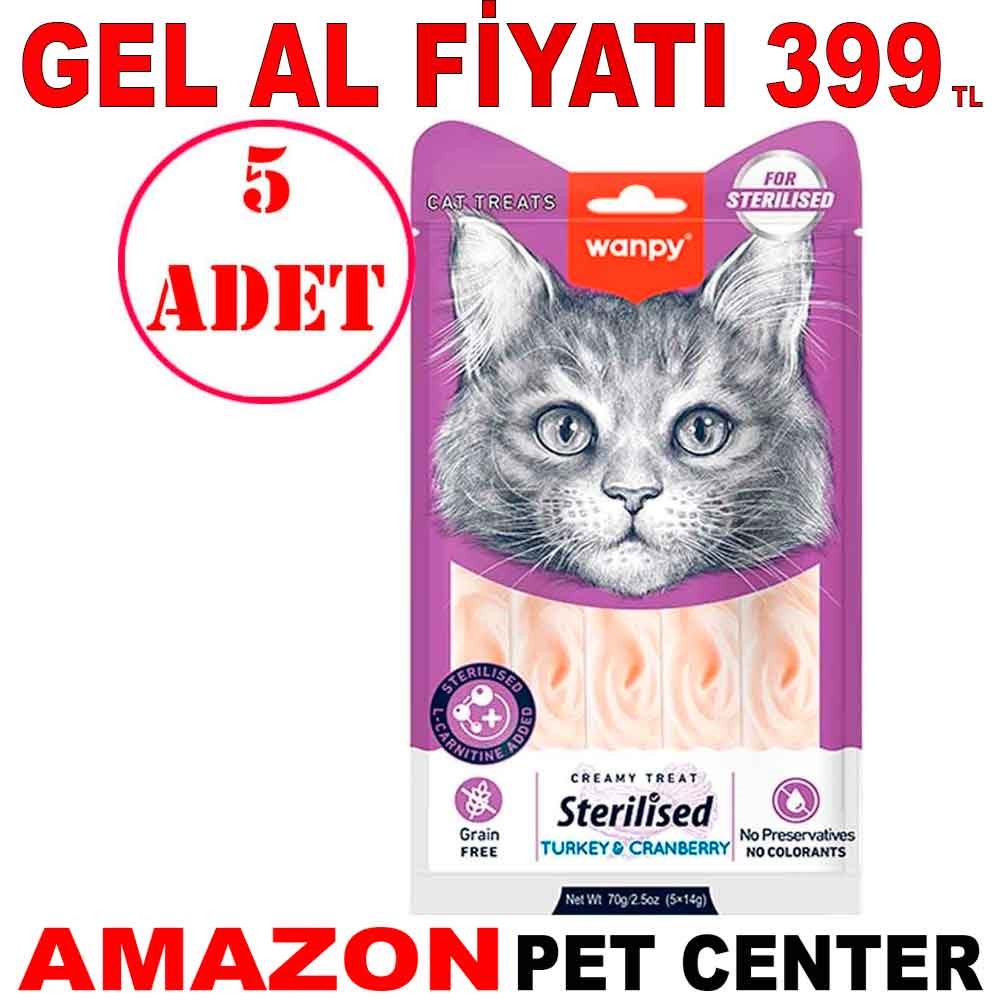 Wanpy Kısır Kedi Ödülü Hindili 14 Gr X 5 Li 5 AD Gel Al 35007586 Amazon Pet Center