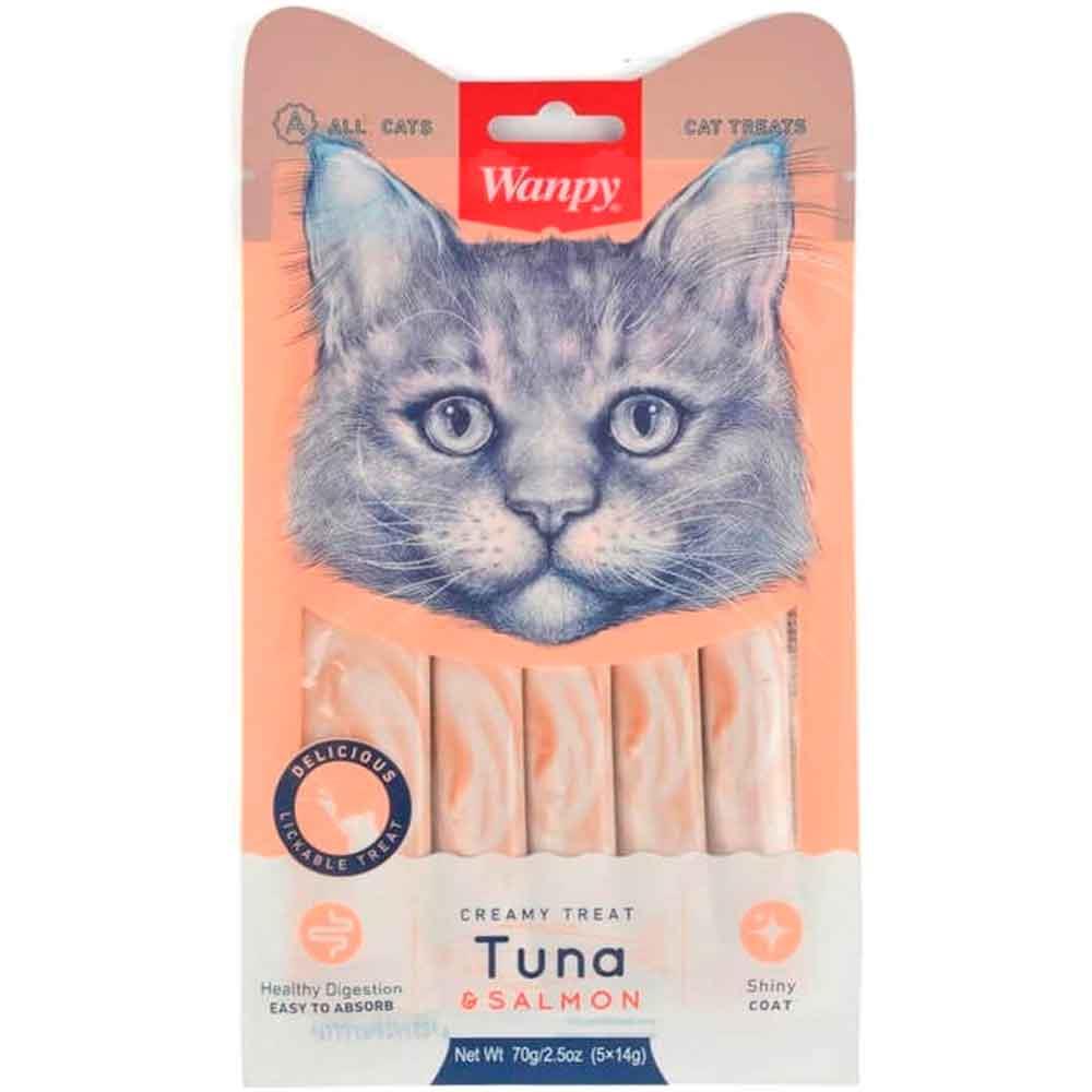 Wanpy Ton ve Somonlu Likit Kedi Ödülü 4x15 Gr 8681299607136 Amazon Pet Center