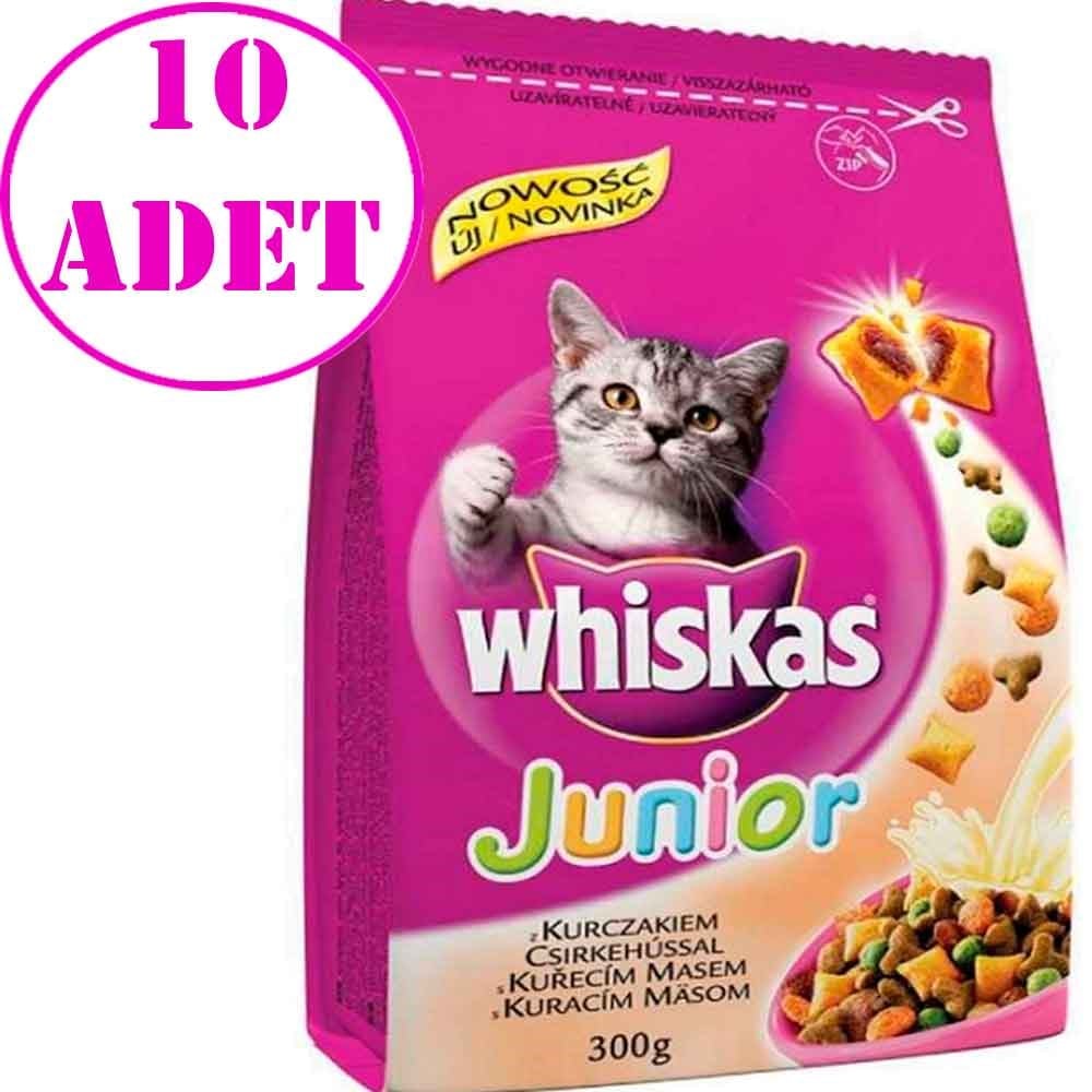 Whiskas Tavuklu Yavru Kuru Kedi Maması 300 gr 10 AD 32121964 whiskas Yavru Kedi Mamaları Amazon Pet Center