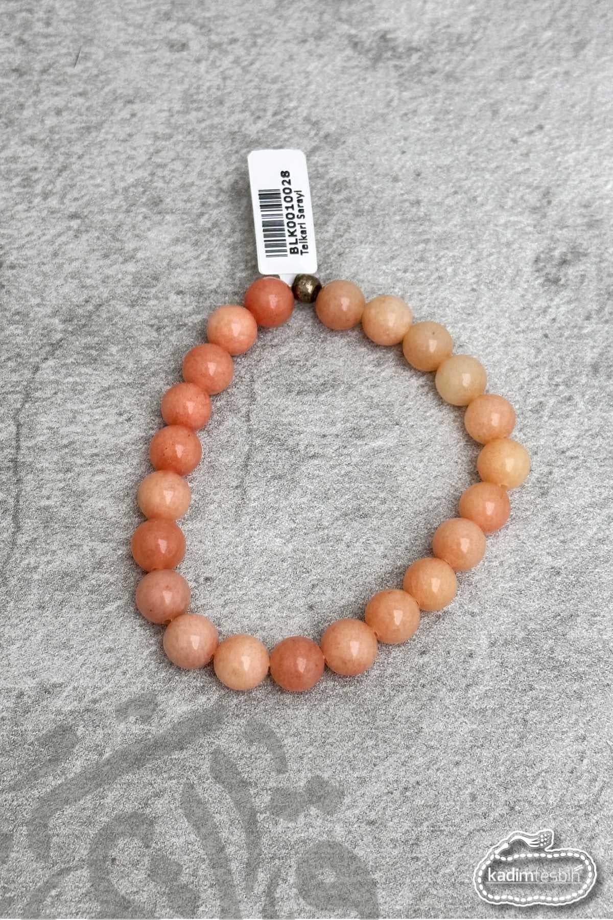 Küre Kesim Pembe Kuvars Doğal Taşlı Unisex Bileklik