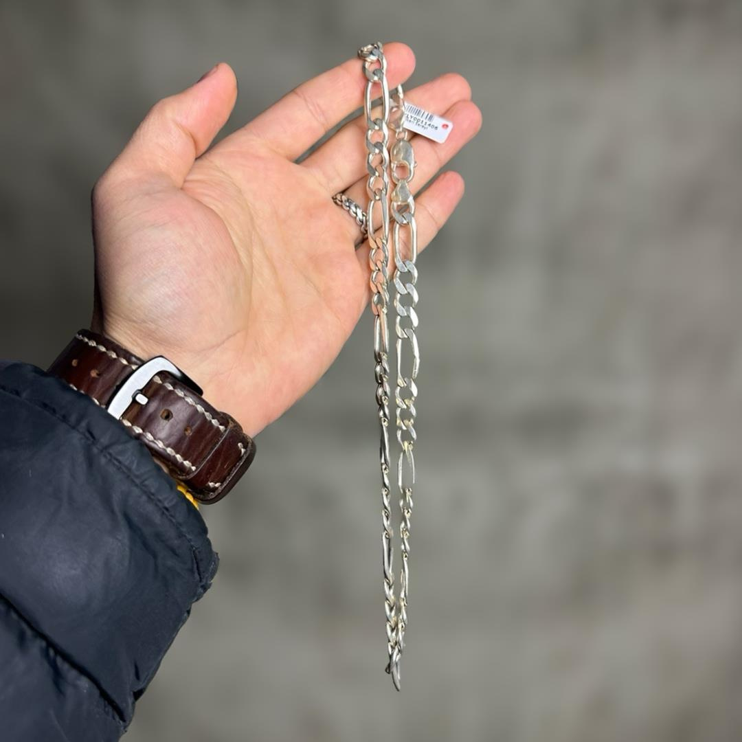 Orta Boyda Kalın Figaro Model 925 Ayar Gümüş Erkek Kolye