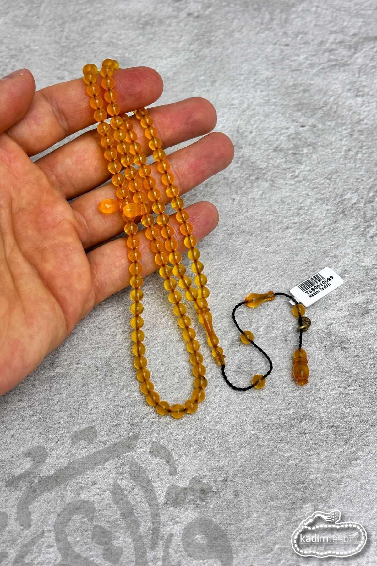 Sistem Püsküllü 99'luk Sıkma Kehribar Tesbih