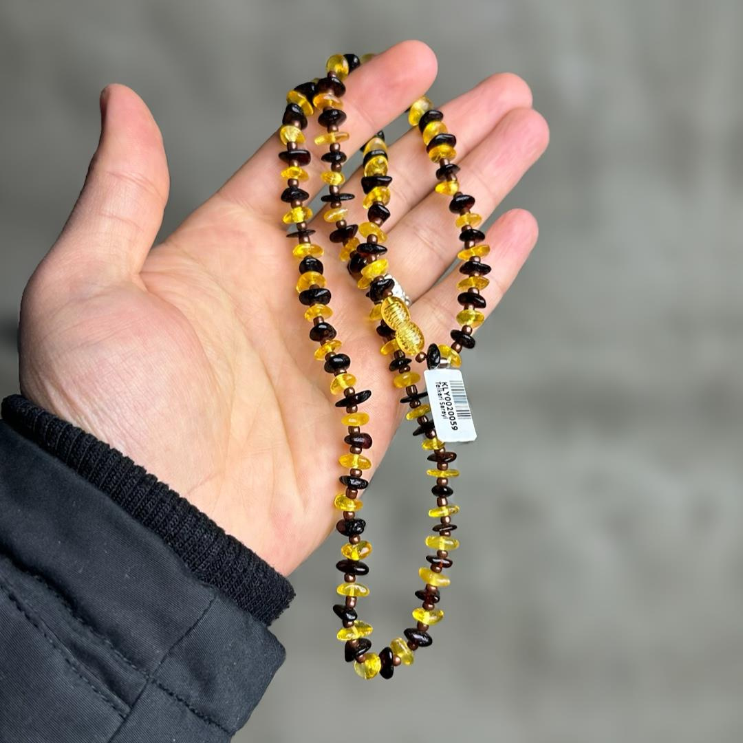 Üç Renk Unisex Doğal Kaya Damla Kehribar Kolye