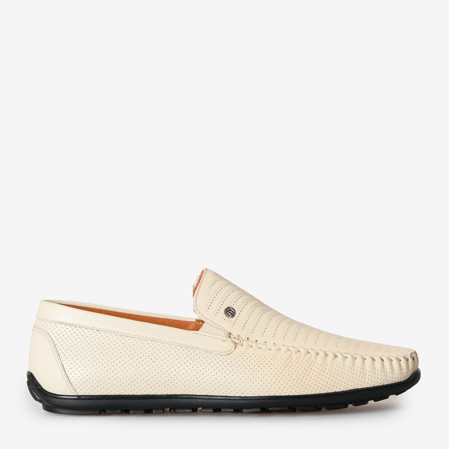 Bej Deri Erkek Loafer
