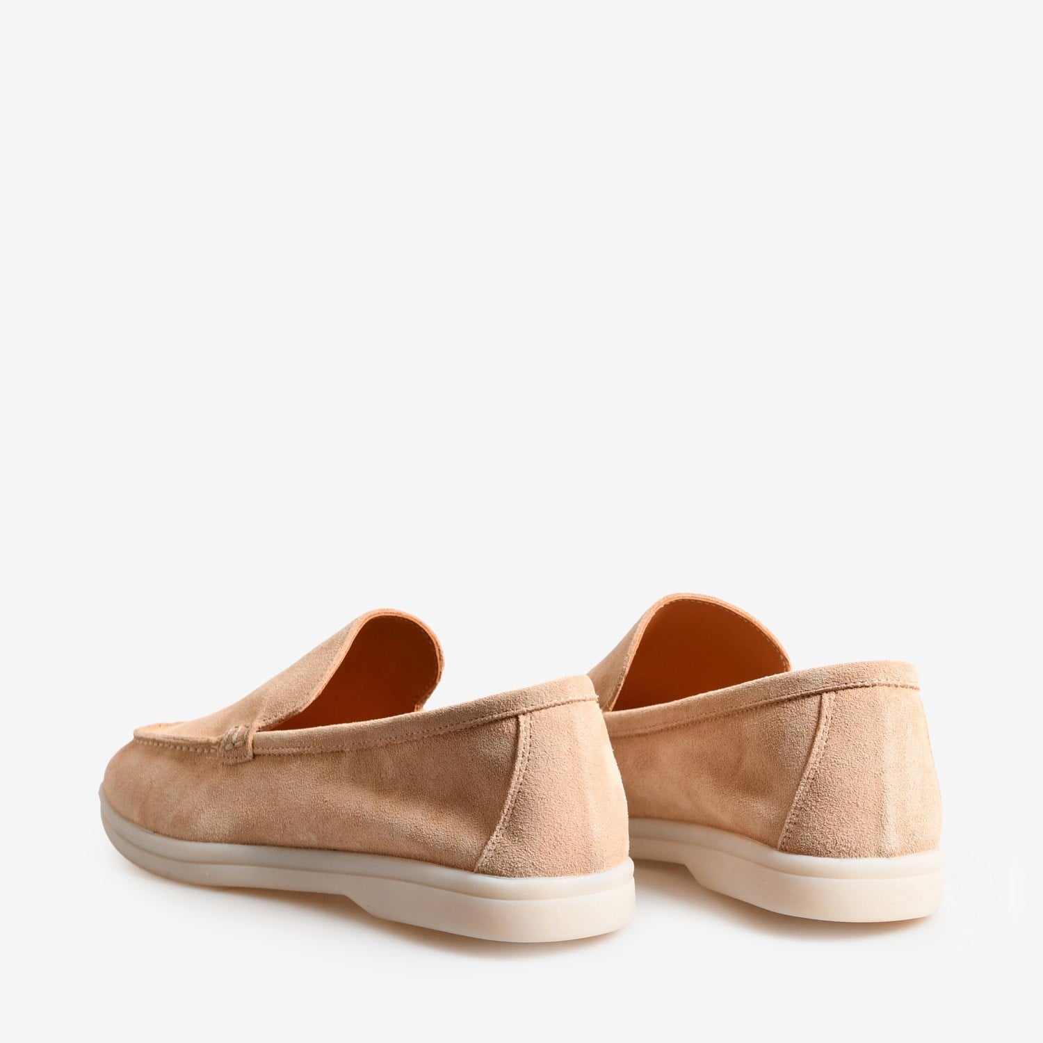 Bej Düz Süet Kadın Loafer