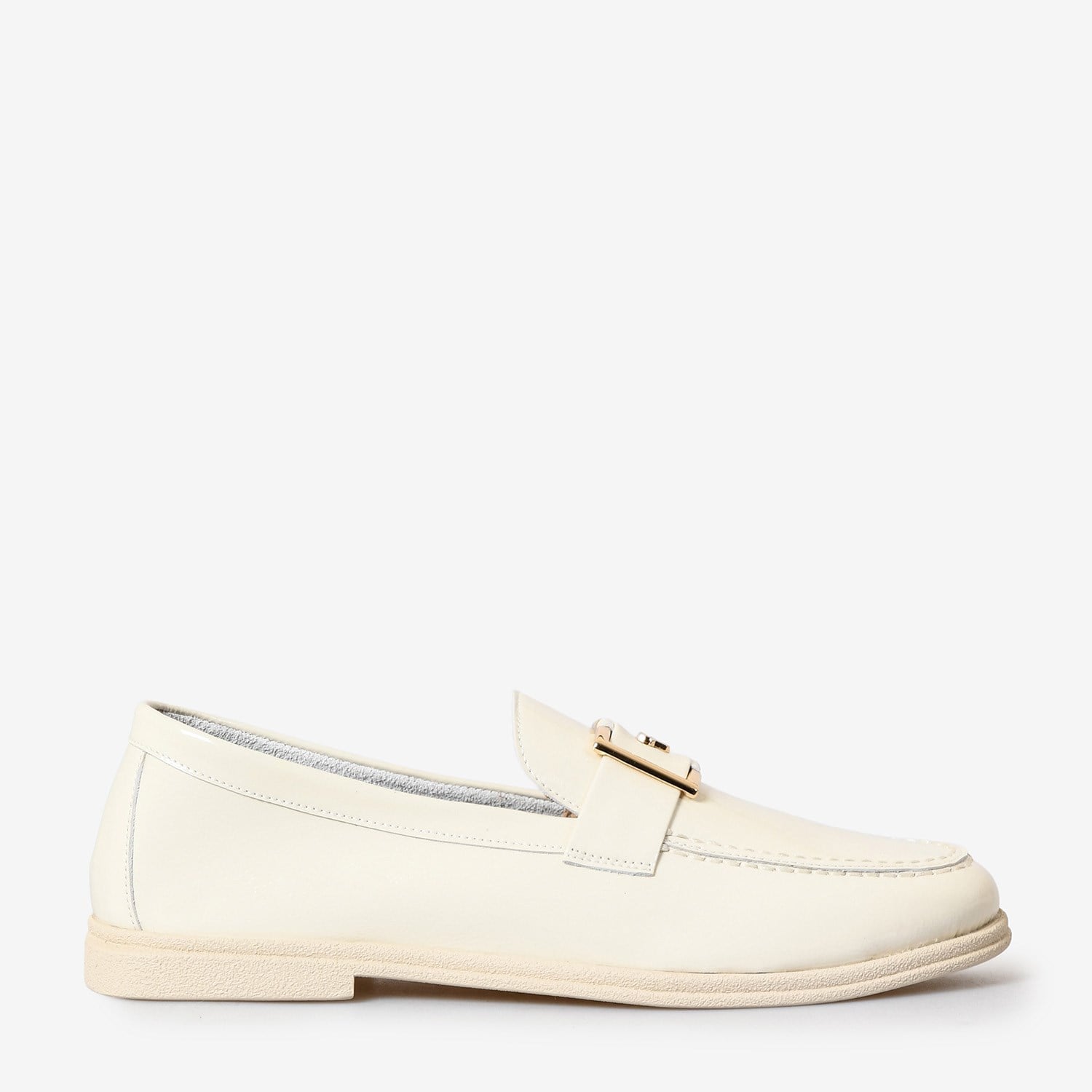 Bej Rugan Tokalı Kadın Loafer
