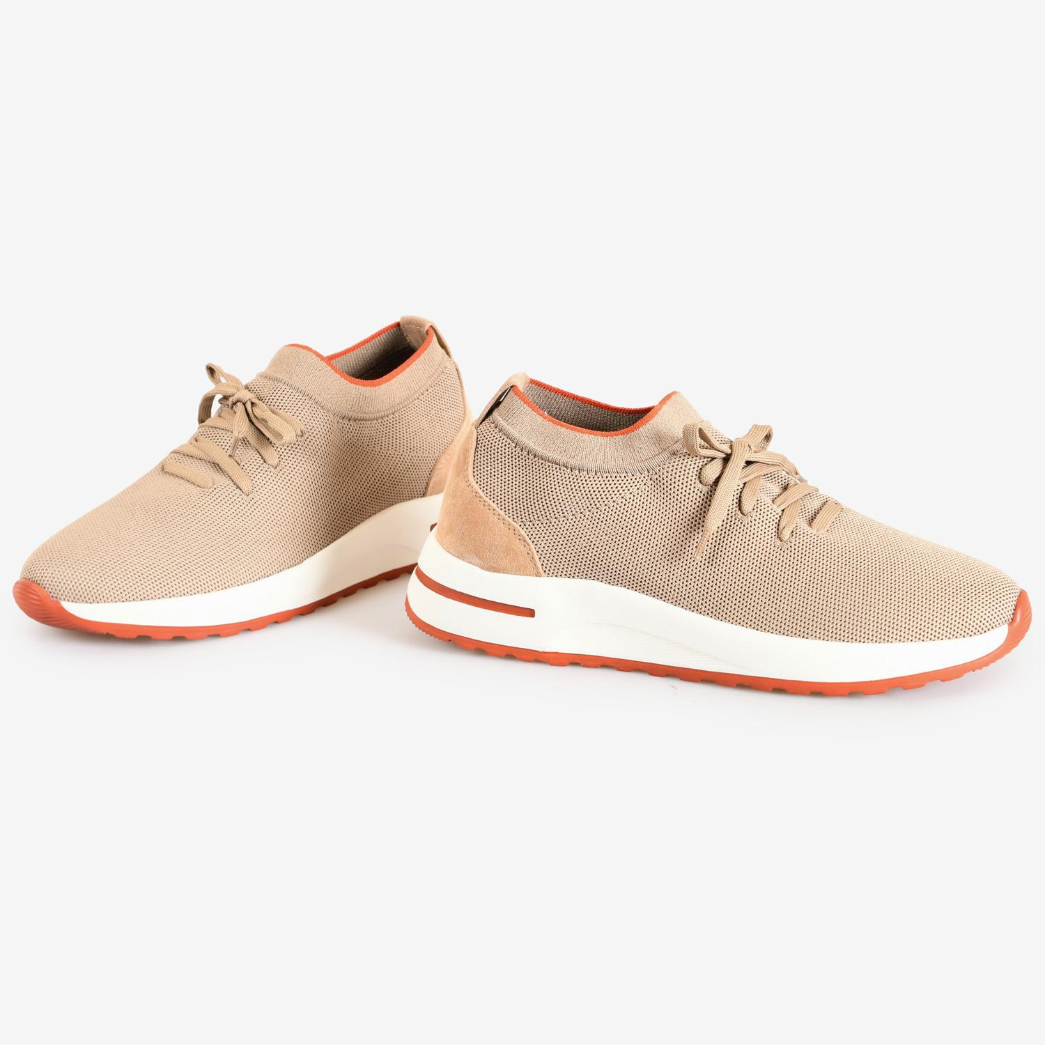 Bej Triko Bağcıklı Erkek Spor Ayakkabı