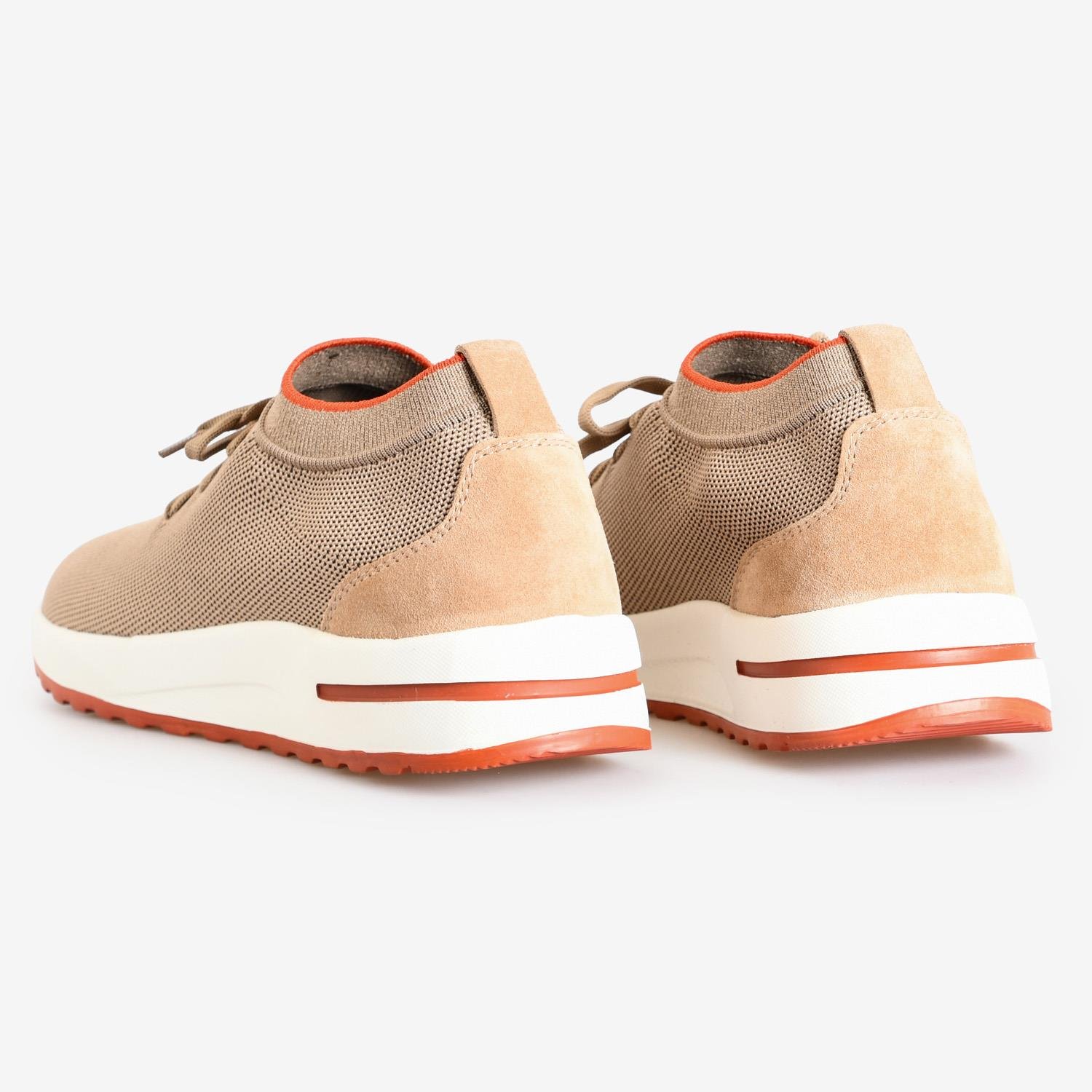 Bej Triko Bağcıklı Erkek Spor Ayakkabı