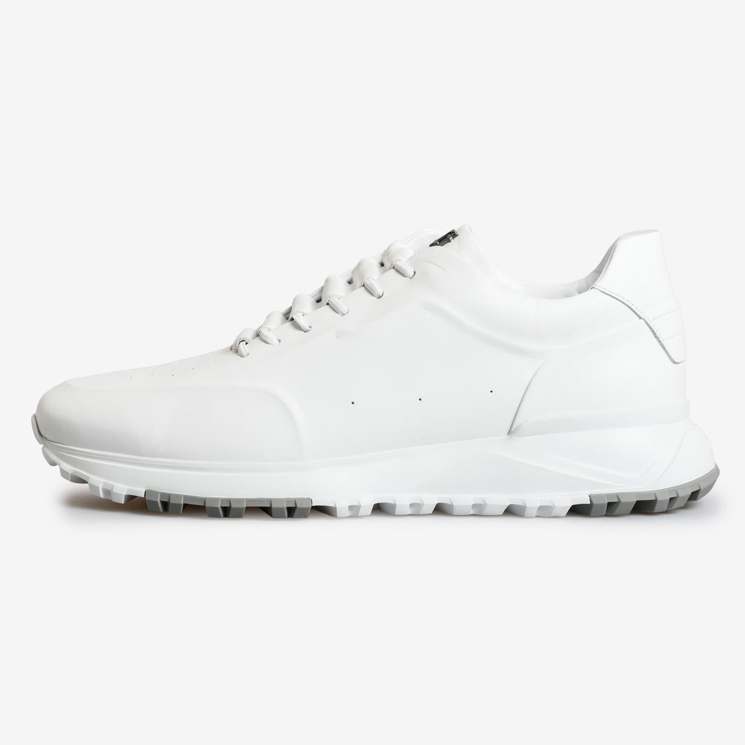 Beyaz Deri Erkek Bağcıklı Spor Ayakkabı