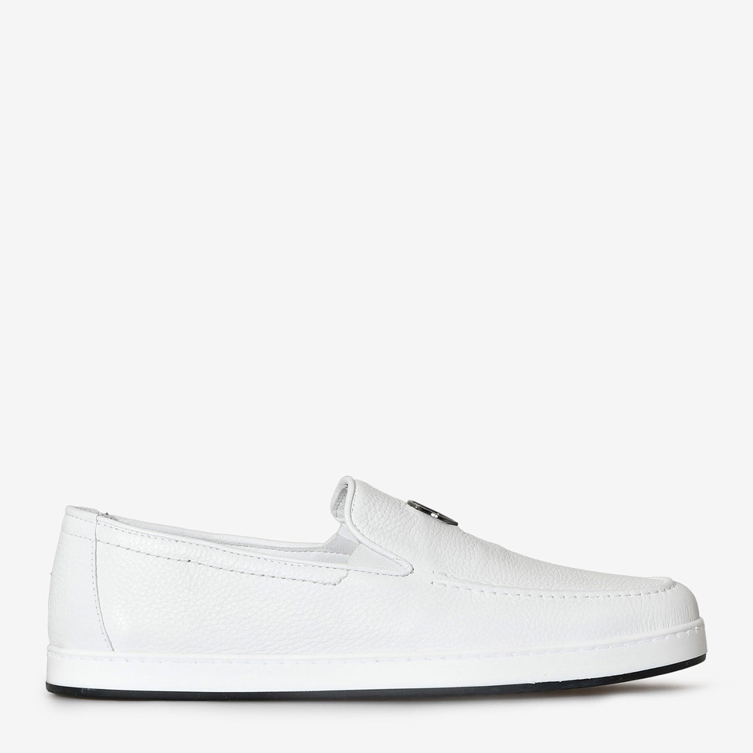 Beyaz Deri Erkek Loafer