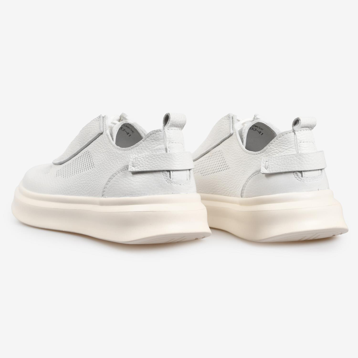 Beyaz Deri Erkek Sneaker