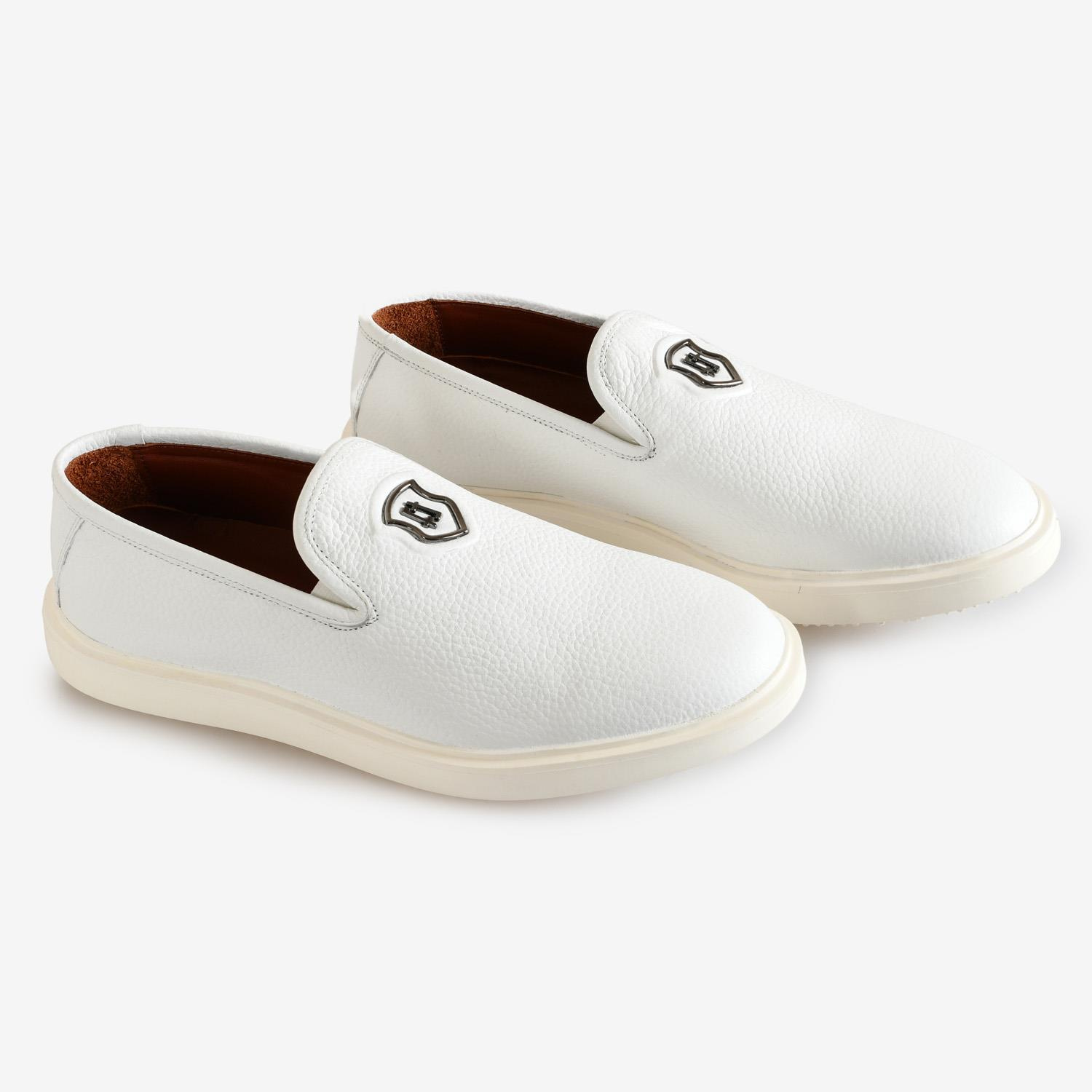 Beyaz Deri Erkek Spor Ayakkabı