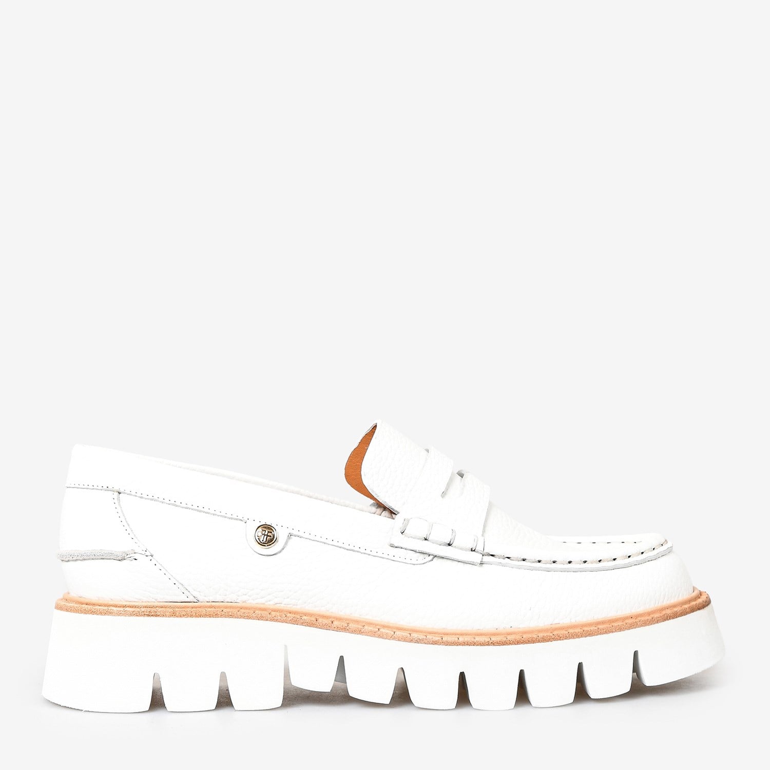 Beyaz Deri Kadın Loafer