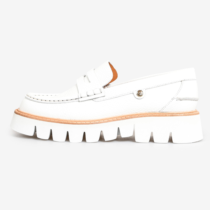 Beyaz Deri Kadın Loafer