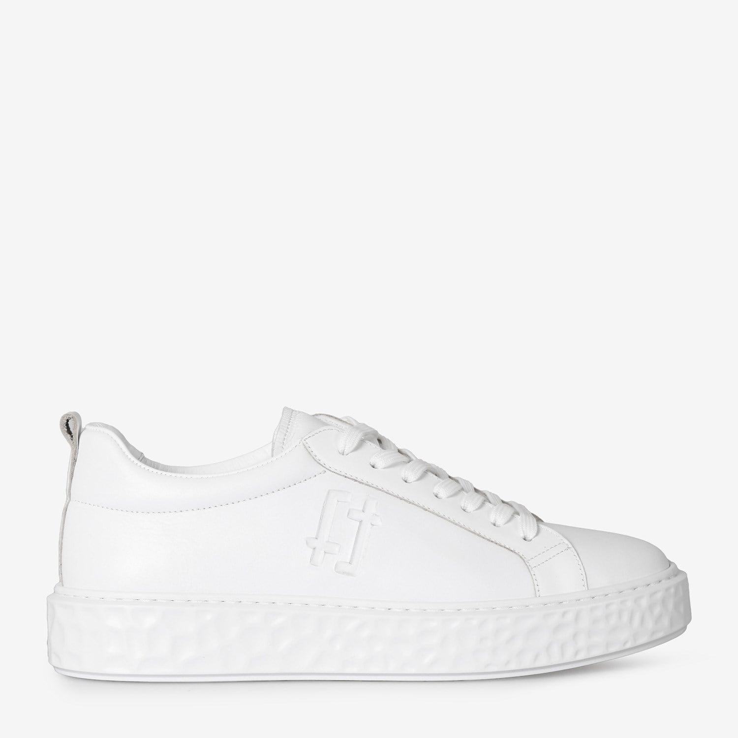 Beyaz Deri Logo Detaylı Erkek Sneaker