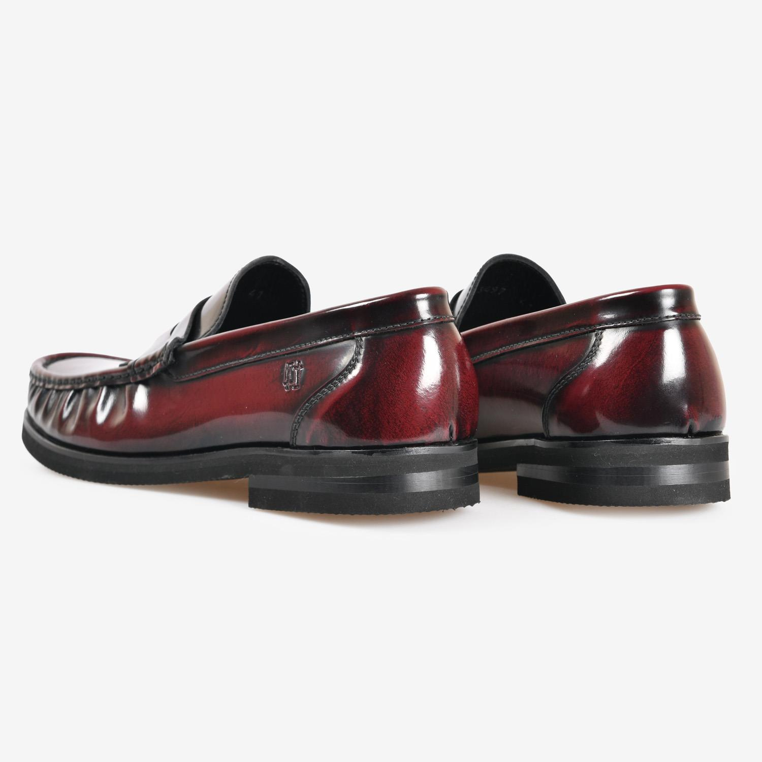 Bordo Deri Erkek Loafer