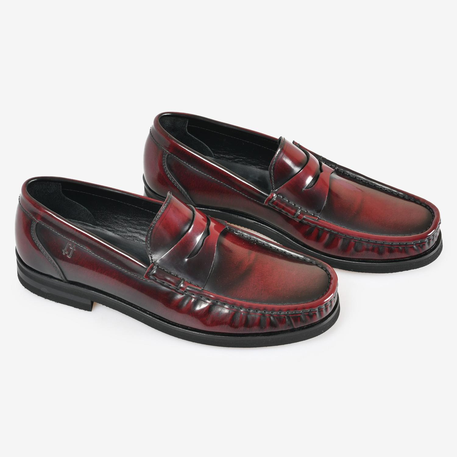 Bordo Deri Erkek Loafer