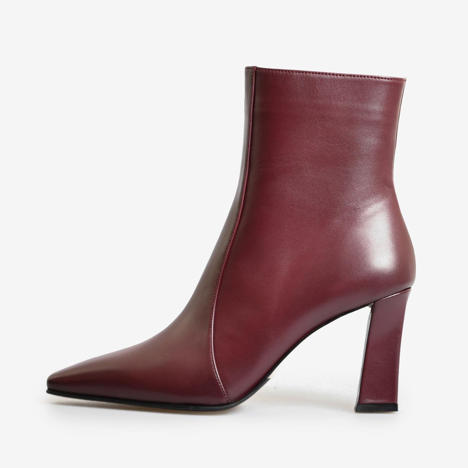 Bordo Deri Kadın Abiye Bot