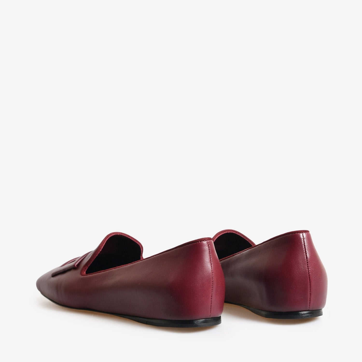 Bordo Deri Toka Detaylı Kadın Loafer