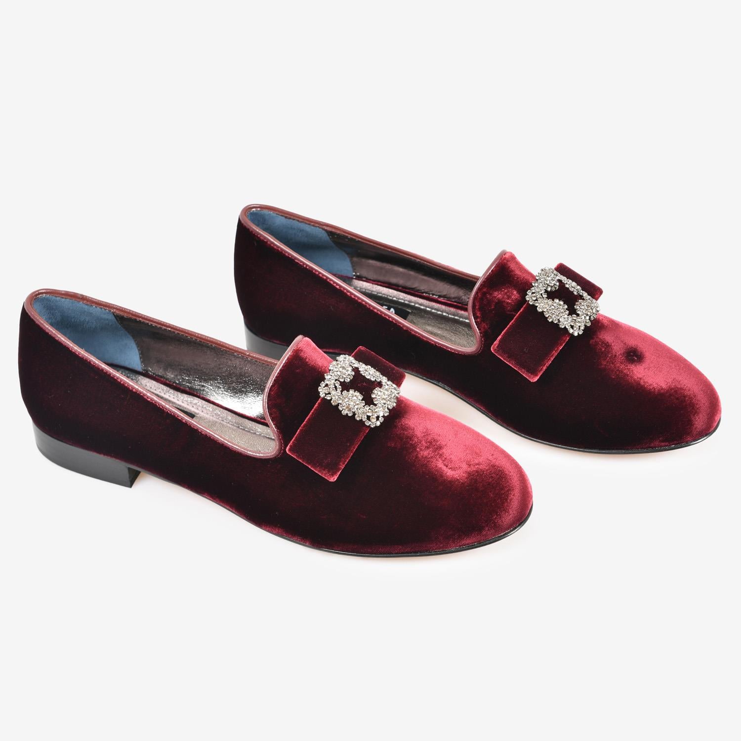 Bordo Kadife Tokalı Kadın Loafer