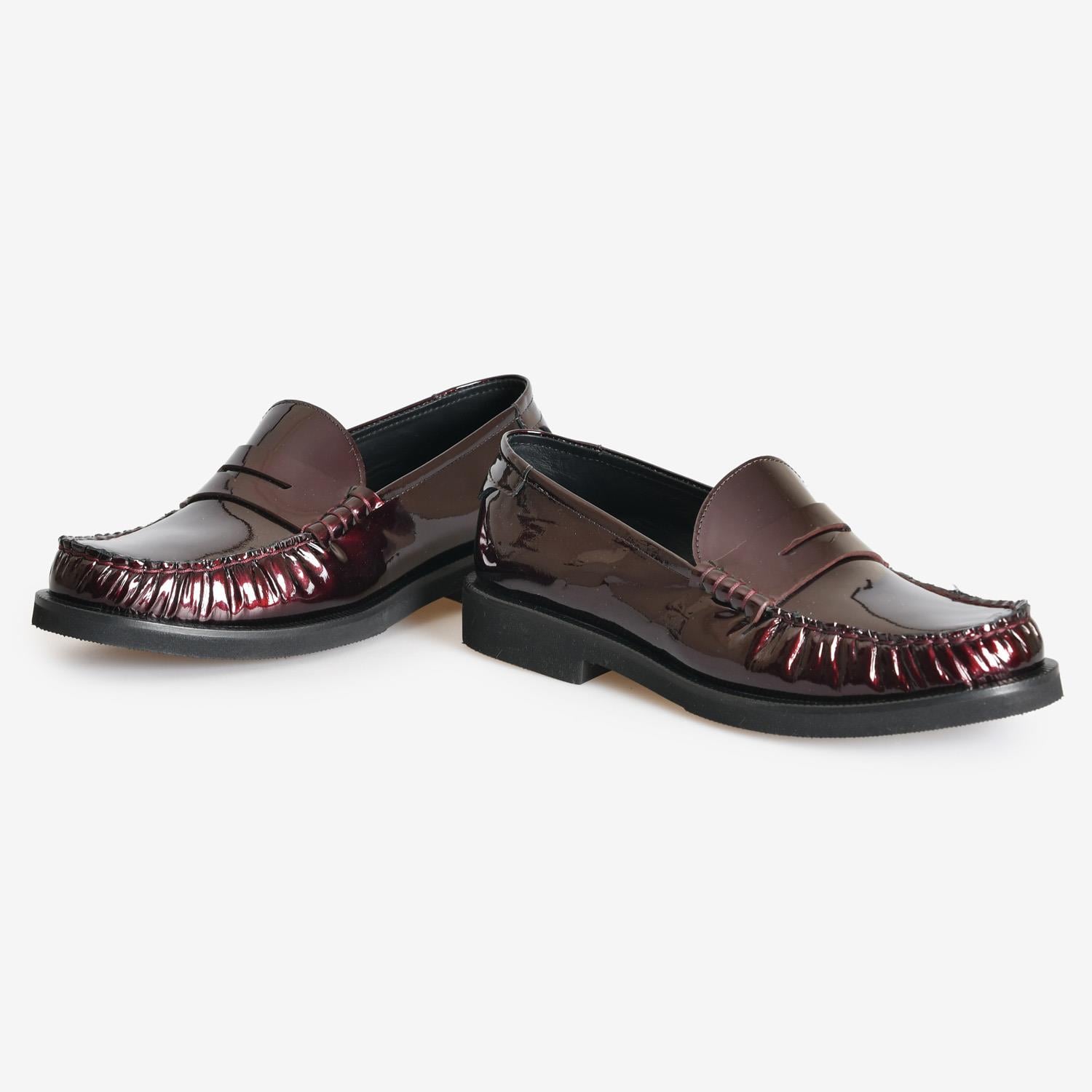 Bordo Rugan Kadın Loafer