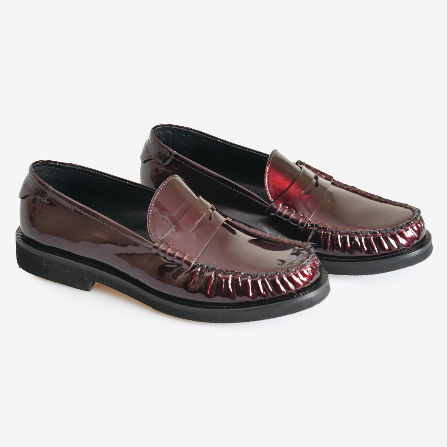 Bordo Rugan Kadın Loafer