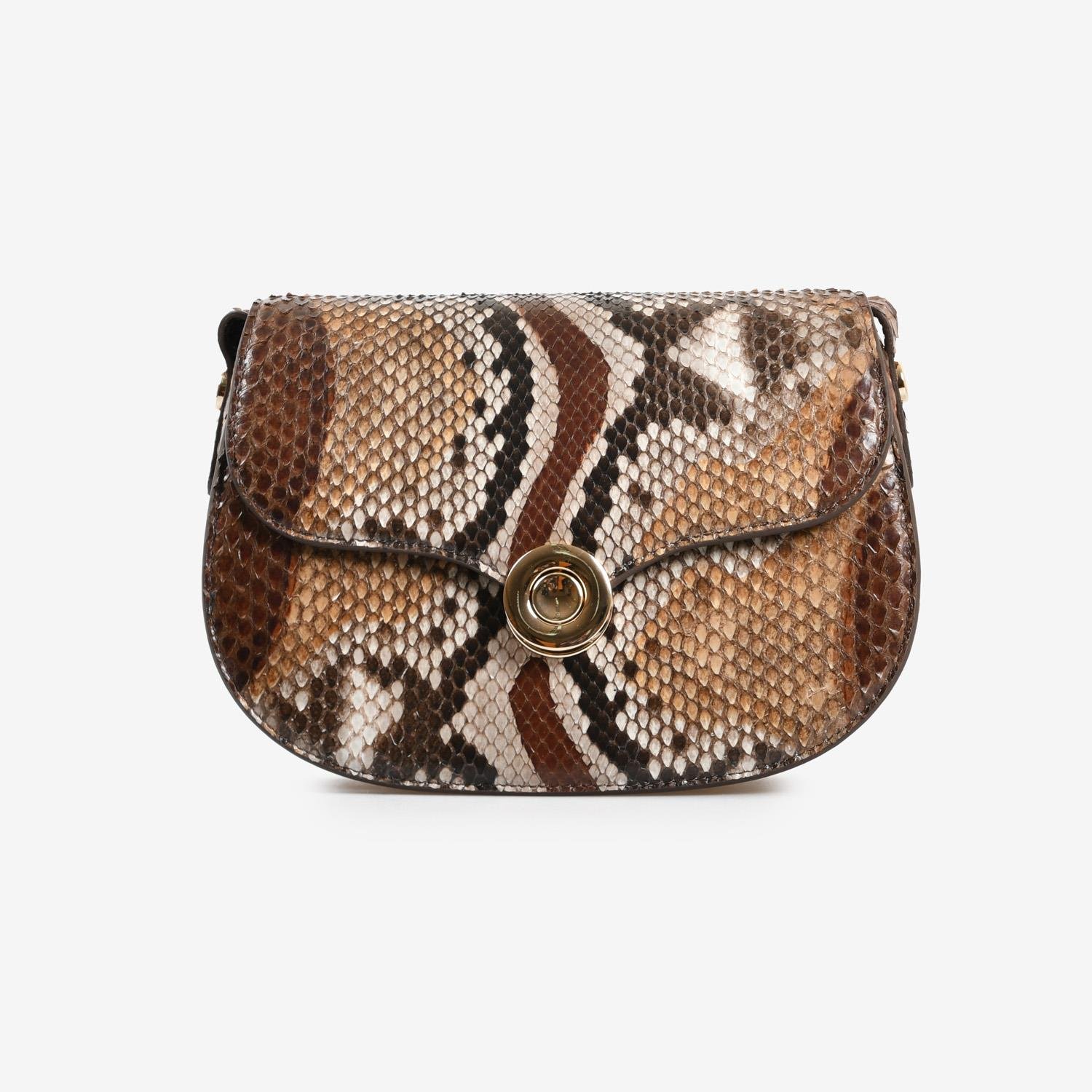 Camel Piton Deri Kadın Askılı Çanta