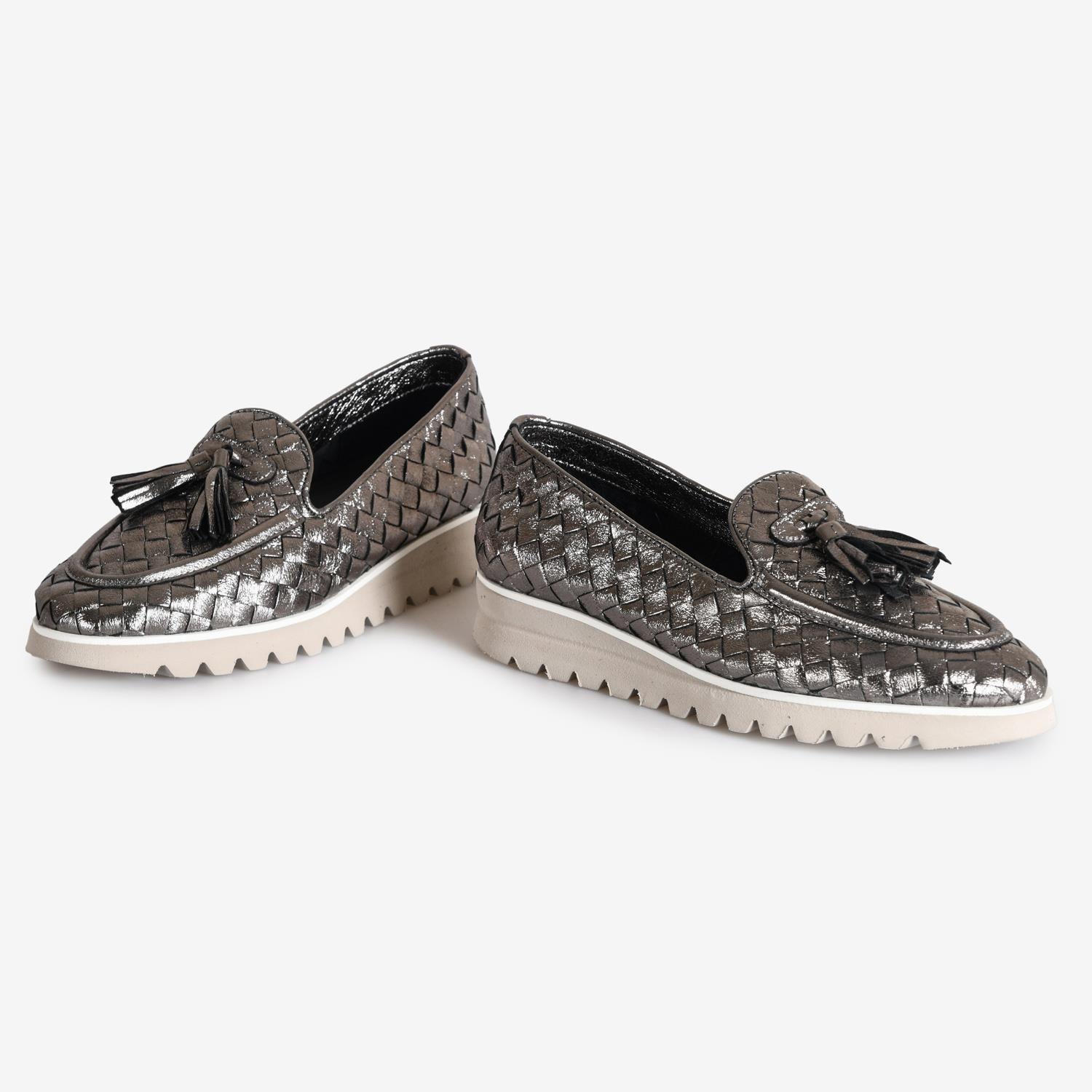 Çelik Örgü Deri Kadın Loafer