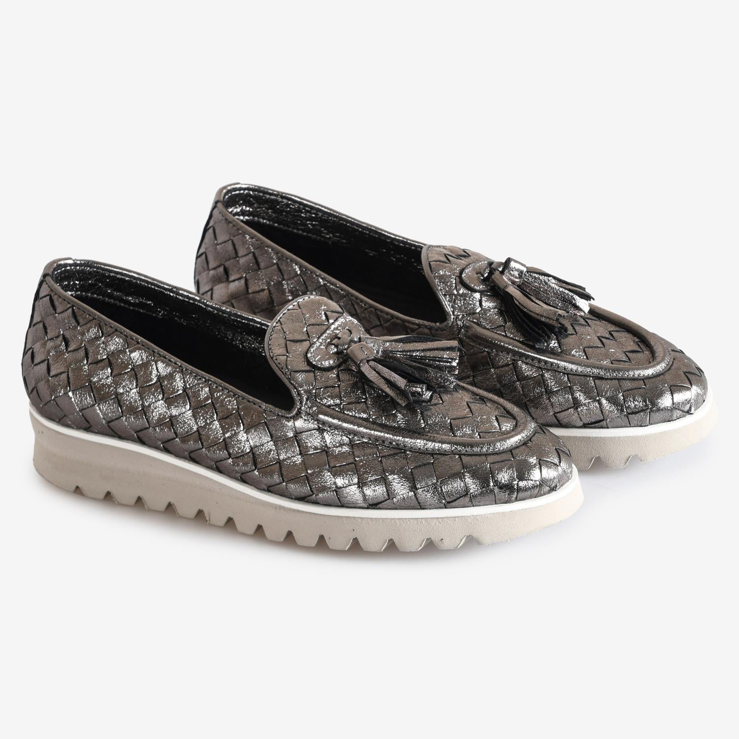 Çelik Örgü Deri Kadın Loafer
