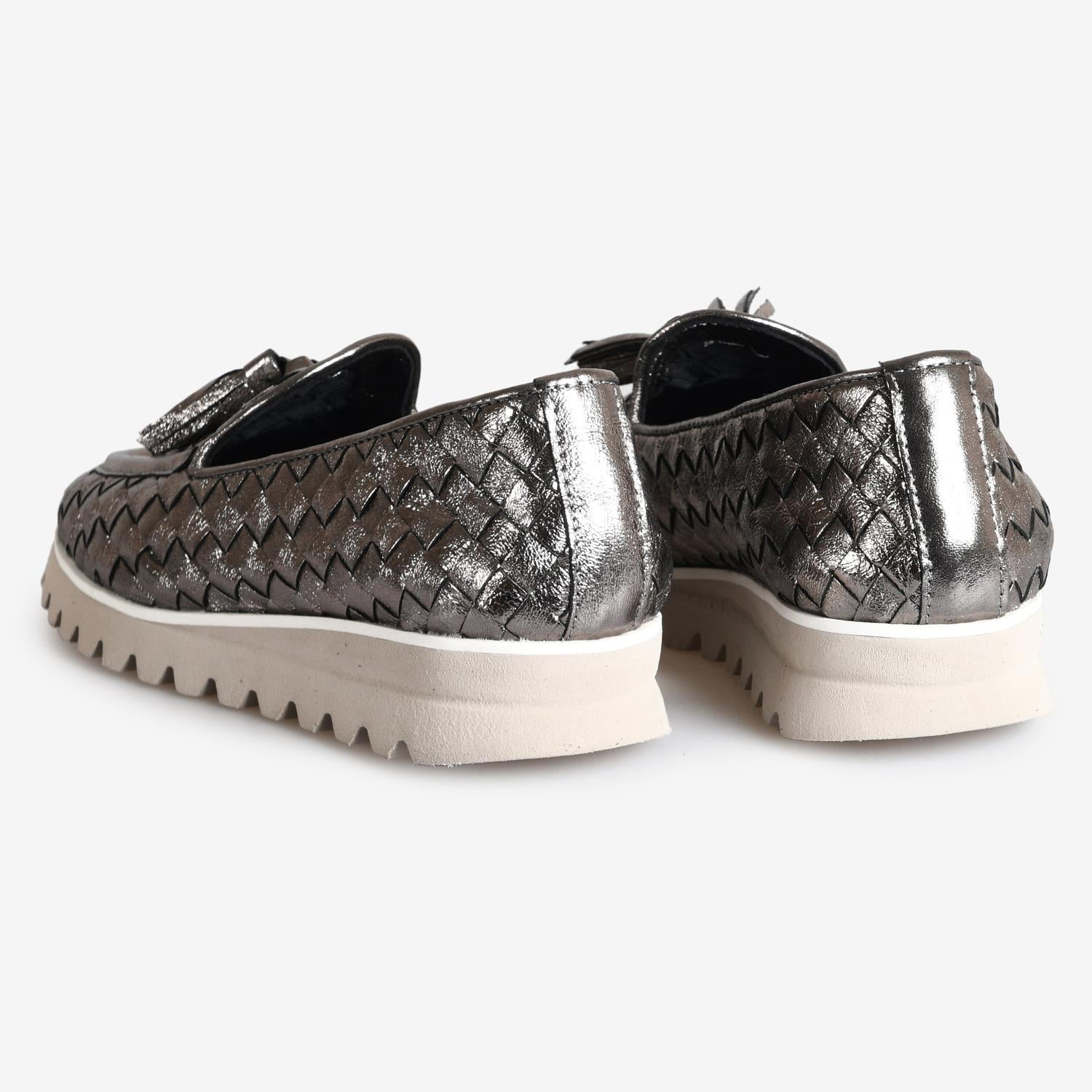 Çelik Örgü Deri Kadın Loafer