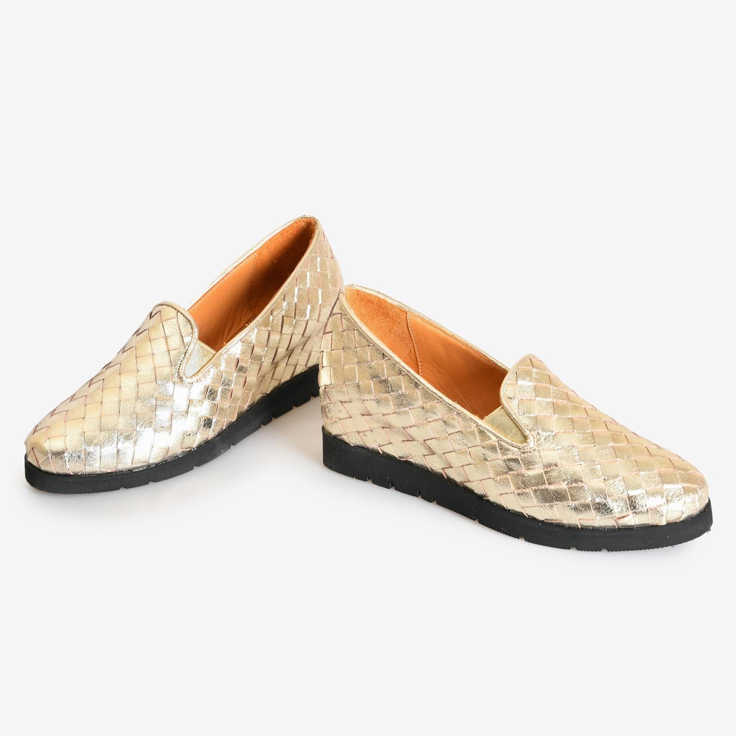 Dore Deri Gizli Dolgu Topuk Kadın Loafer