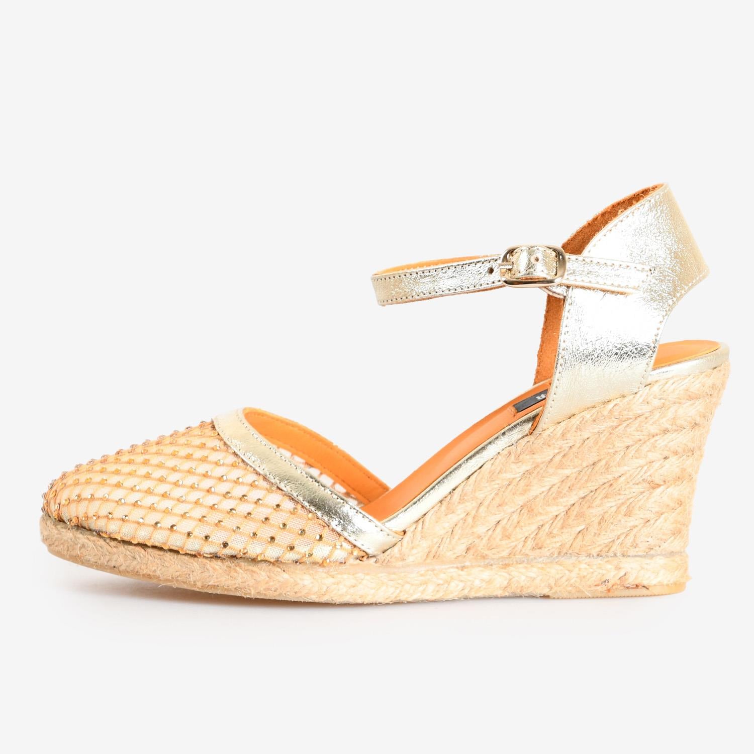 Dore File Taşlı Espadril Sandalet