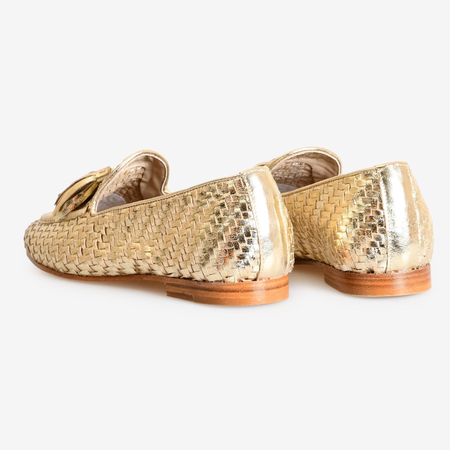Dore Örgü Deri Püsküllü Kadın Loafer