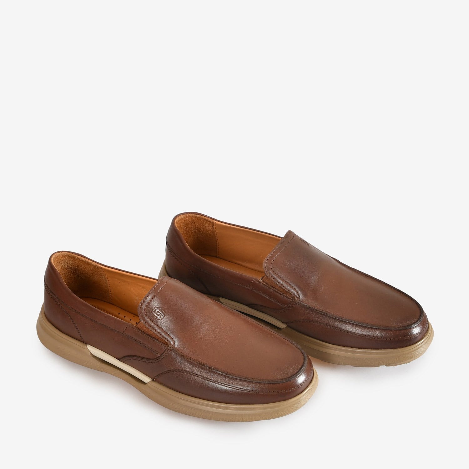 Flower Kahve Deri Erkek Loafer