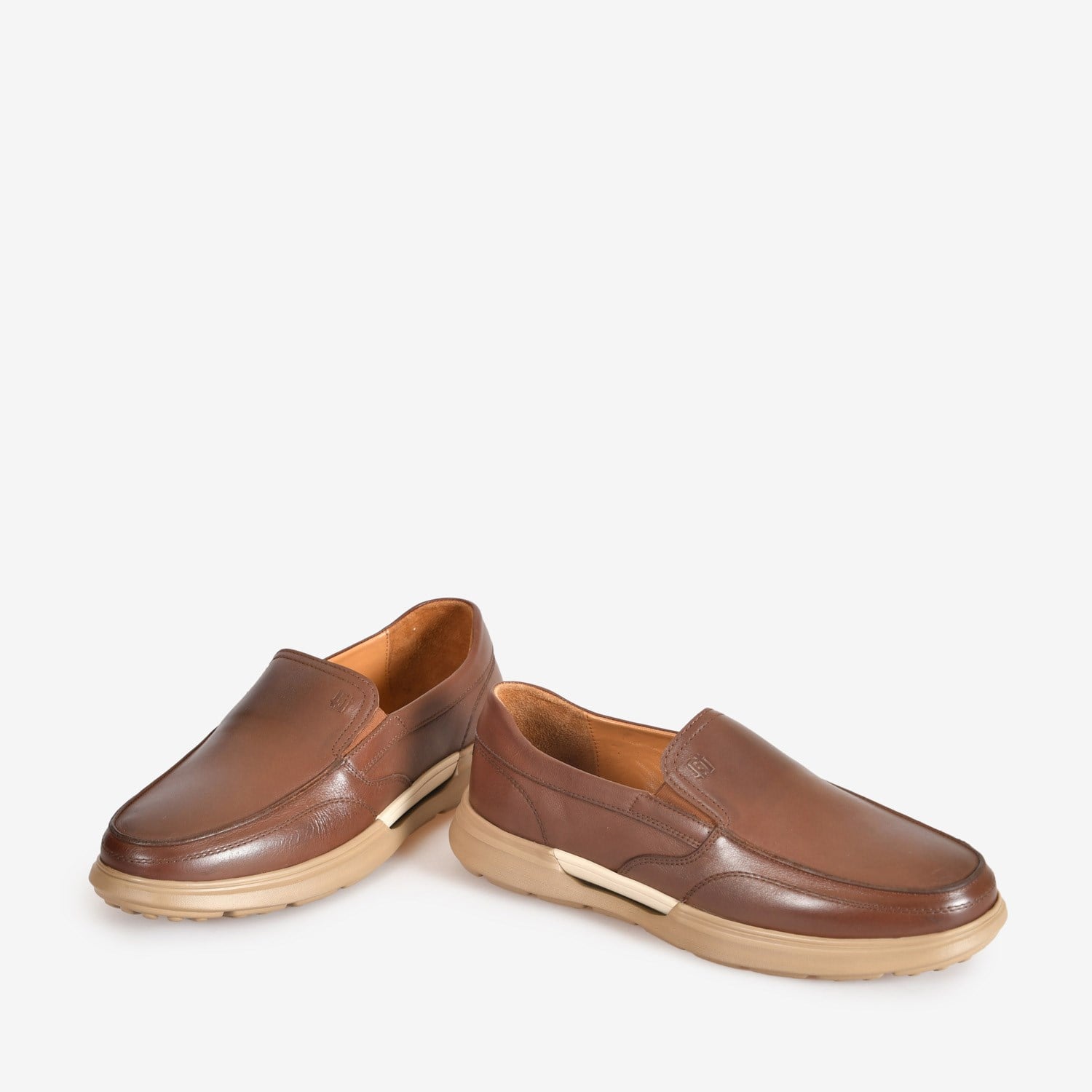 Flower Kahve Deri Erkek Loafer
