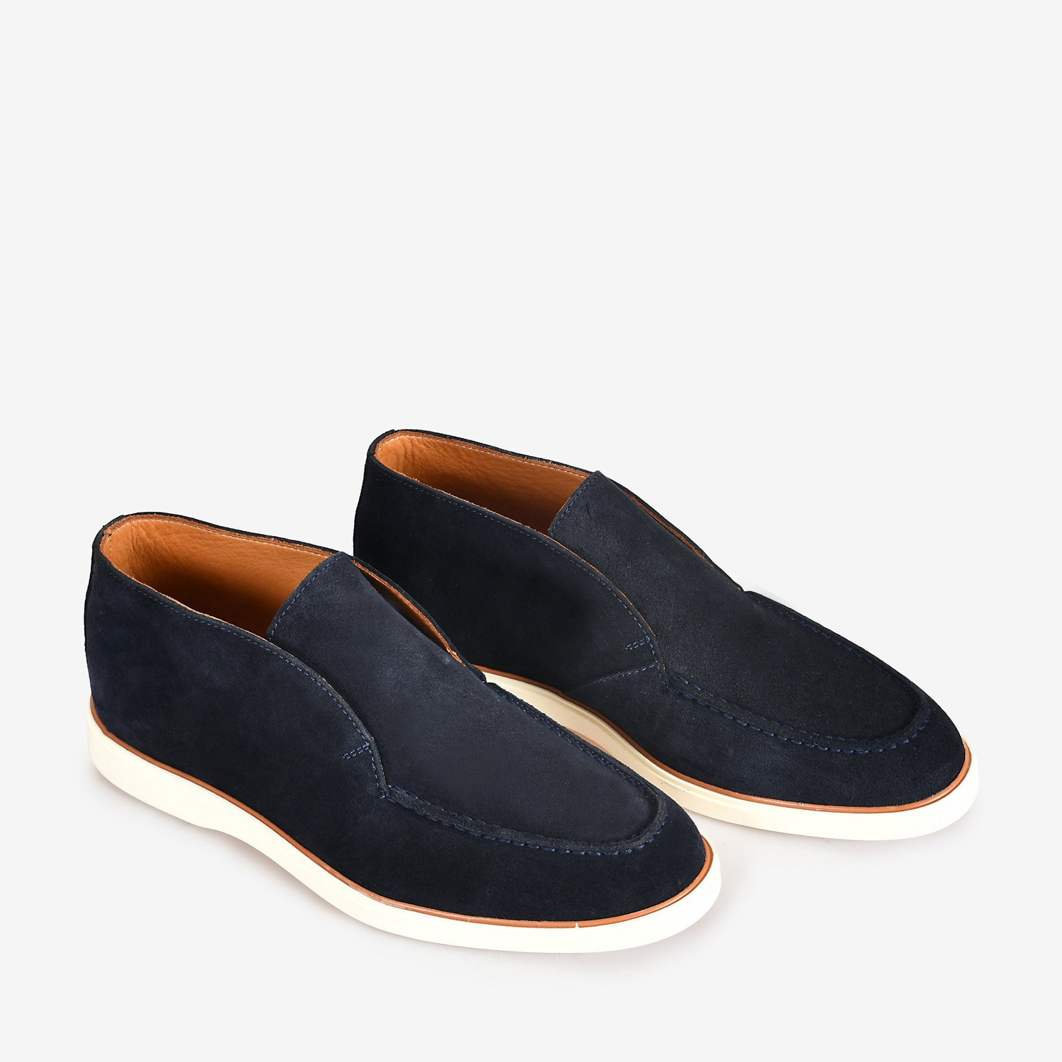 Flower Lacivert Süet Erkek Loafer