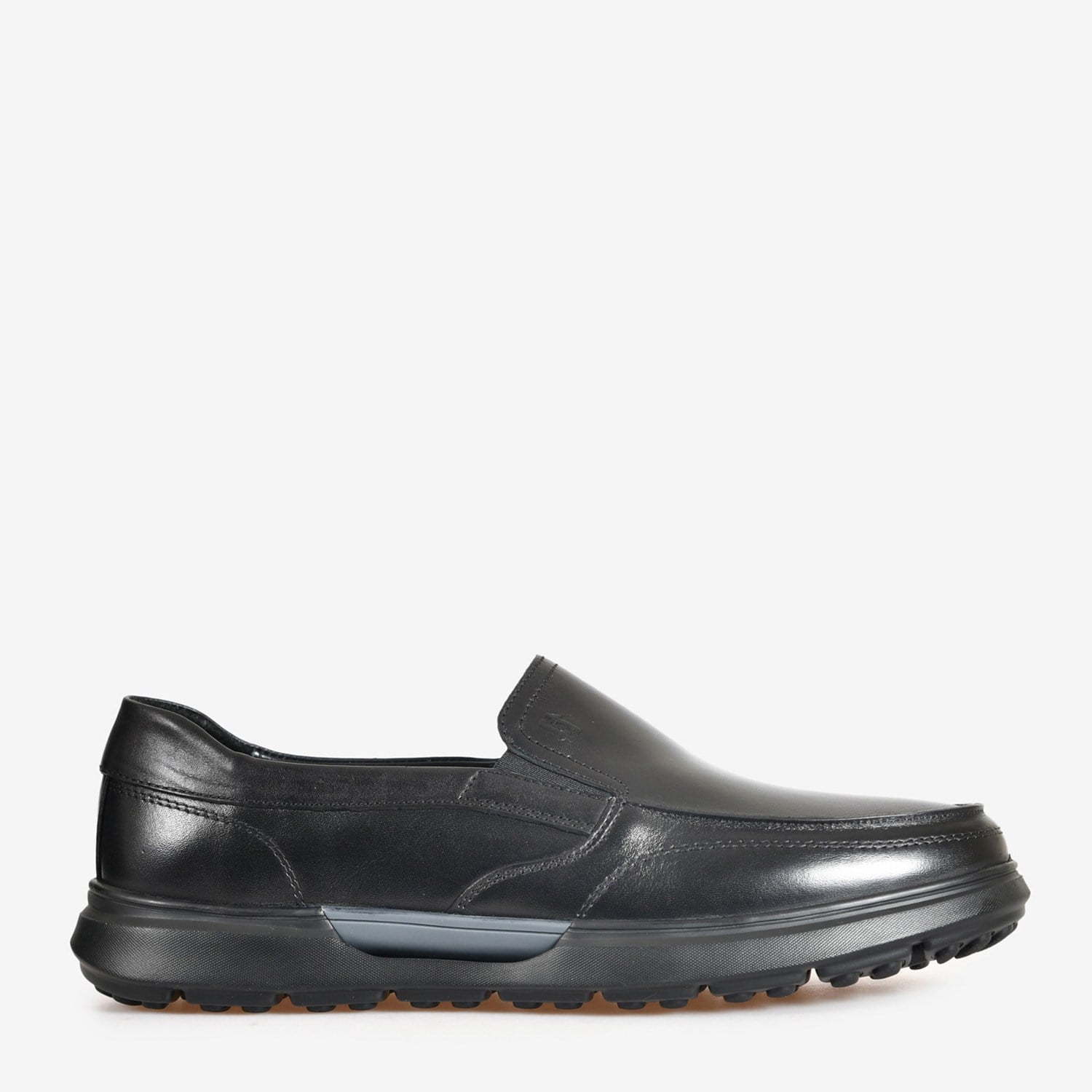 Flower Siyah Deri Erkek Loafer