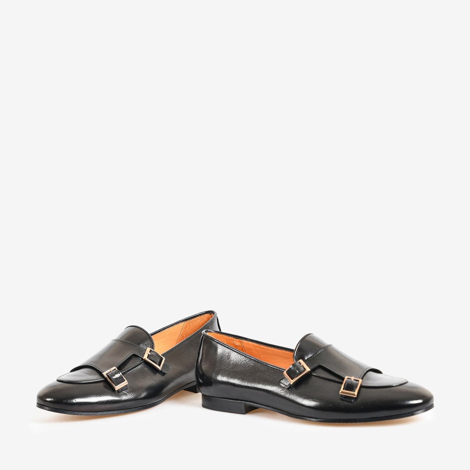 Flower Siyah Deri Kemer Detaylı Kadın Loafer
