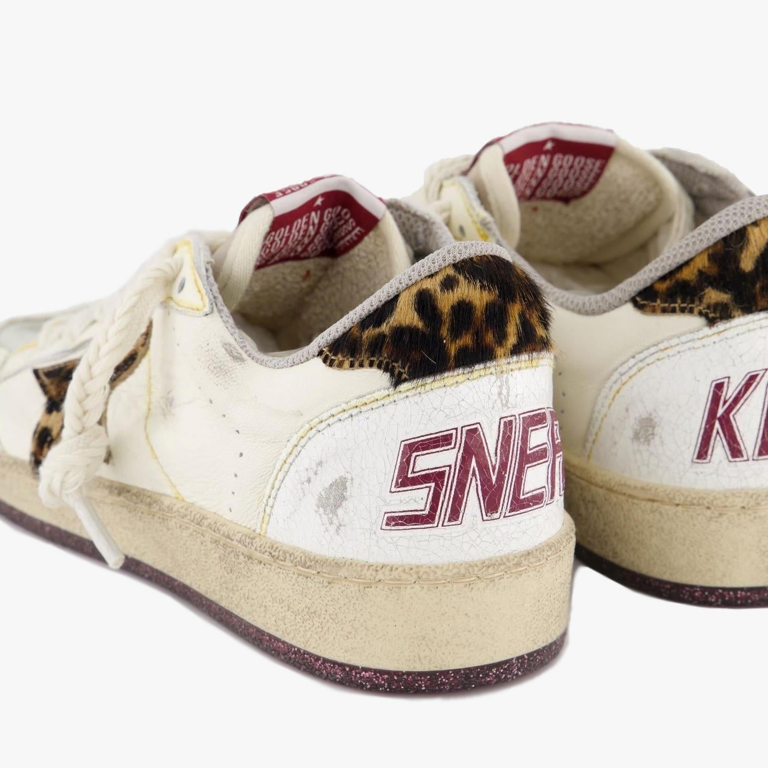 Golden Goose Ball-Star Leopar Desenli Kadın Sneaker