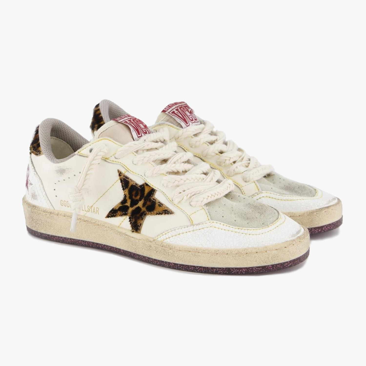 Golden Goose Ball-Star Leopar Desenli Kadın Sneaker