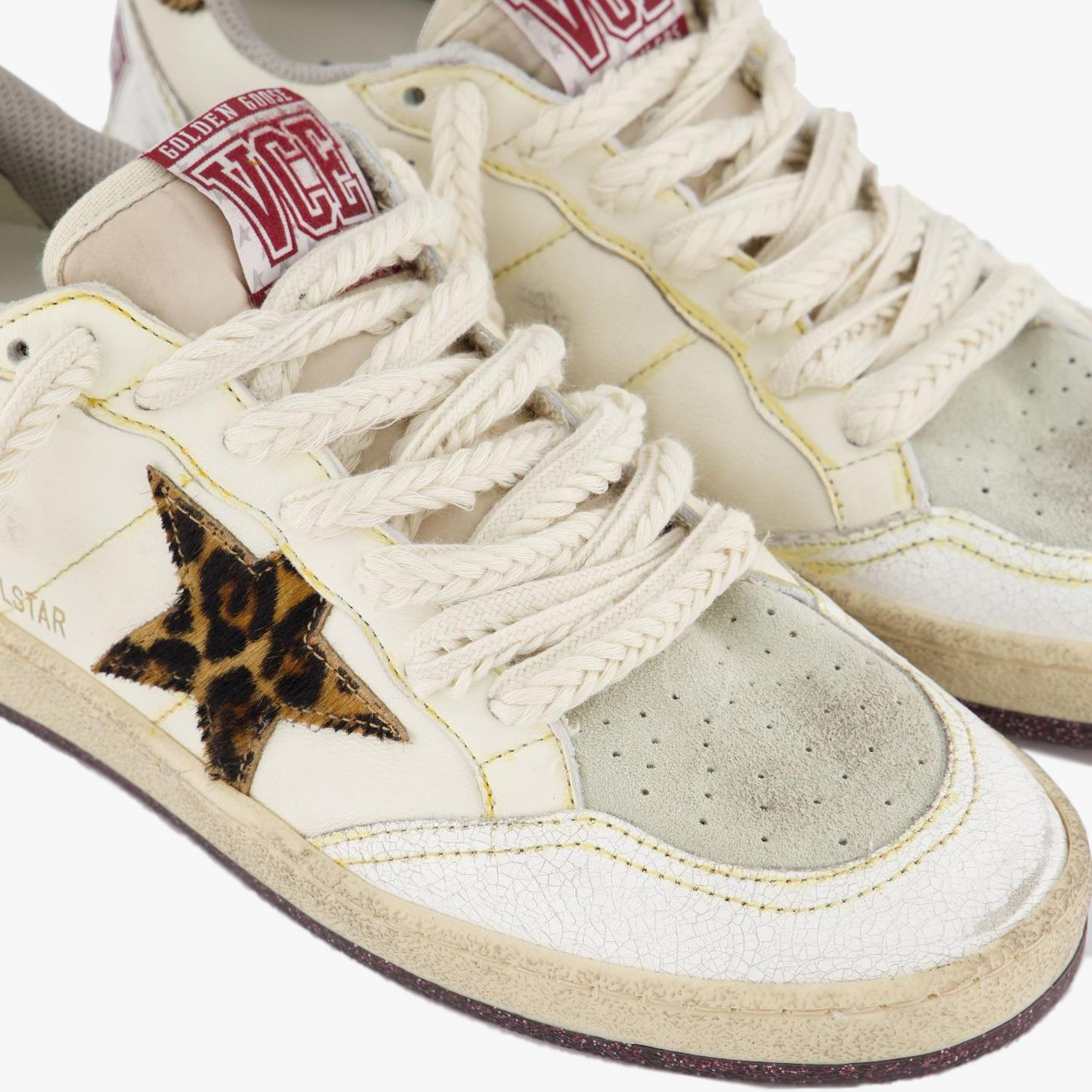 Golden Goose Ball-Star Leopar Desenli Kadın Sneaker