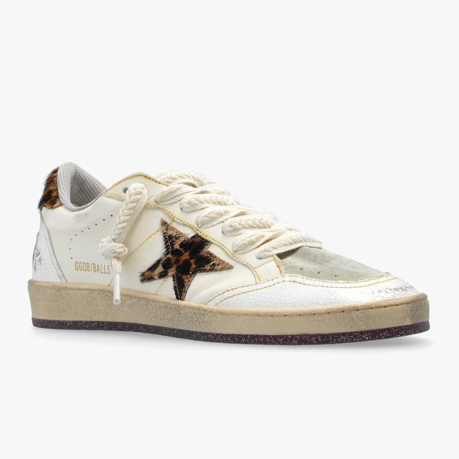 Golden Goose Ball-Star Leopar Desenli Kadın Sneaker
