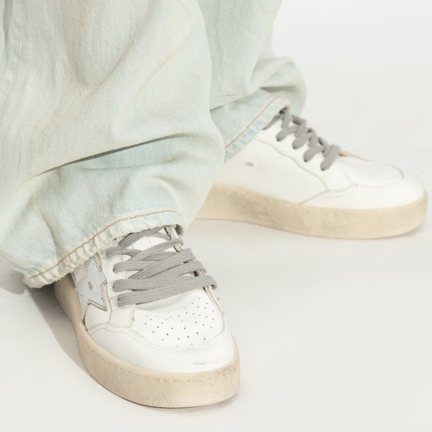 Golden Goose Beyaz Deri Ball-Star 2 6966 Kadın Sneakers