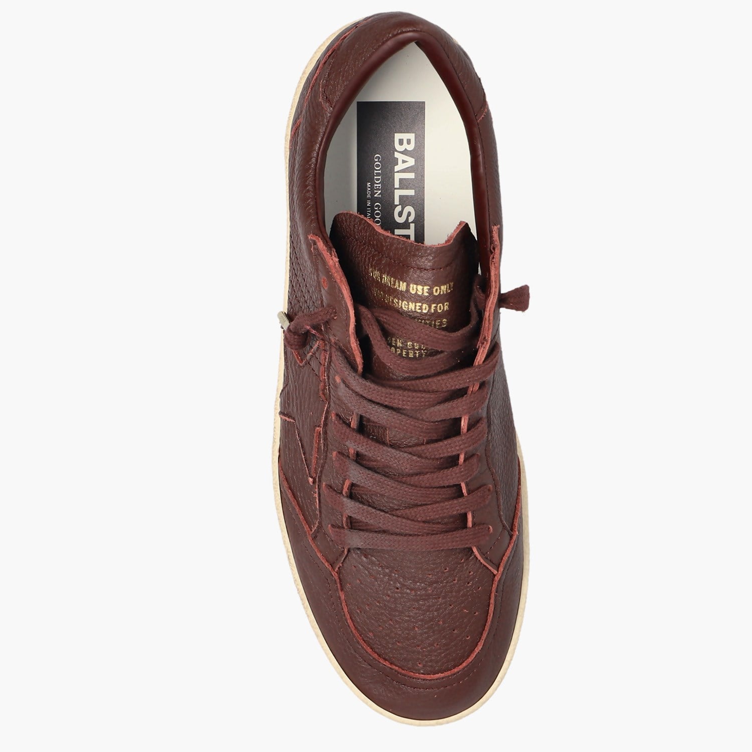 Golden Goose Bordo Deri Ball-Star 8888 Kadın Sneakers