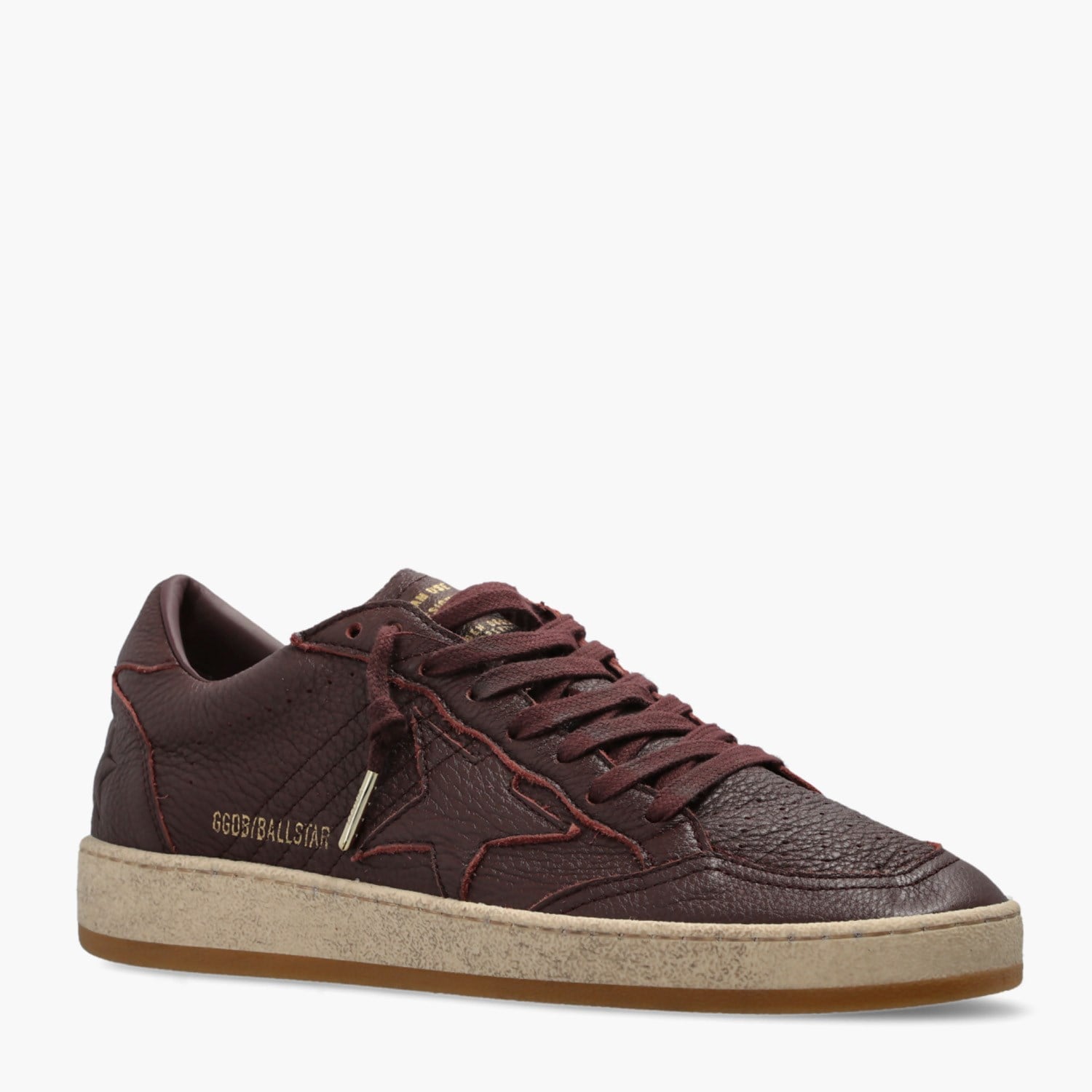 Golden Goose Bordo Deri Ball-Star 8888 Kadın Sneakers