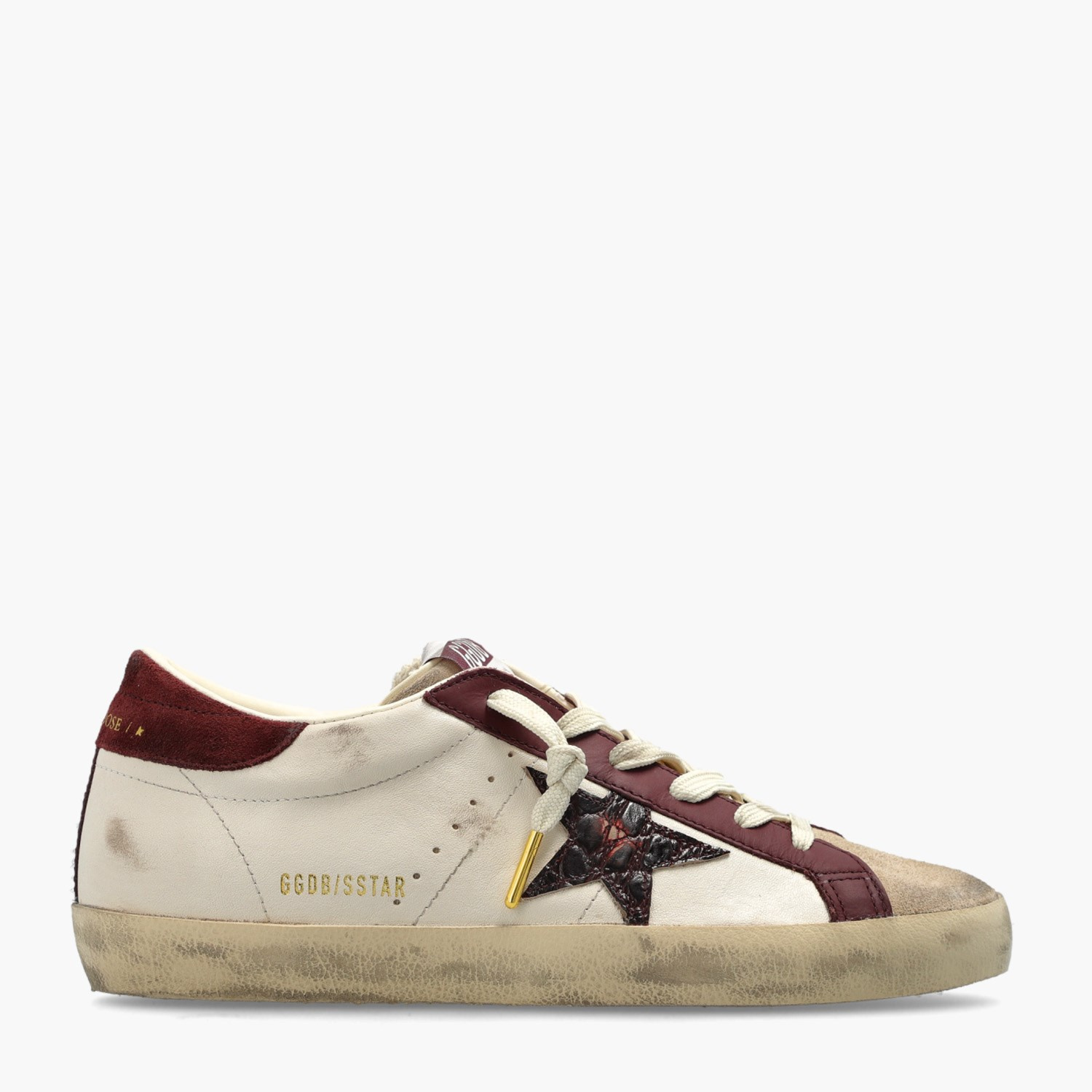 Golden Goose Bordo Deri Super-Star 8761 Kadın Sneakers
