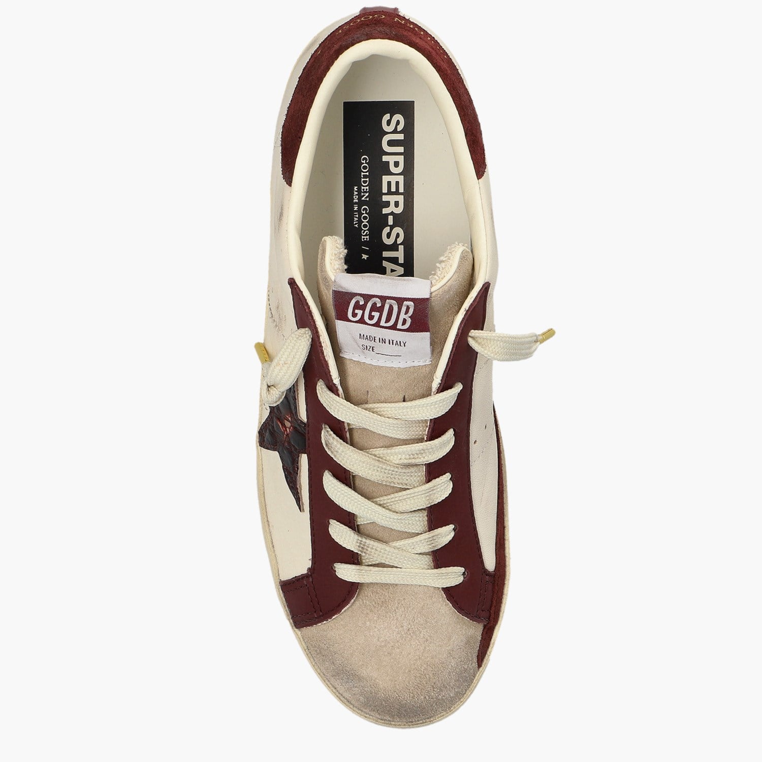 Golden Goose Bordo Deri Super-Star 8761 Kadın Sneakers