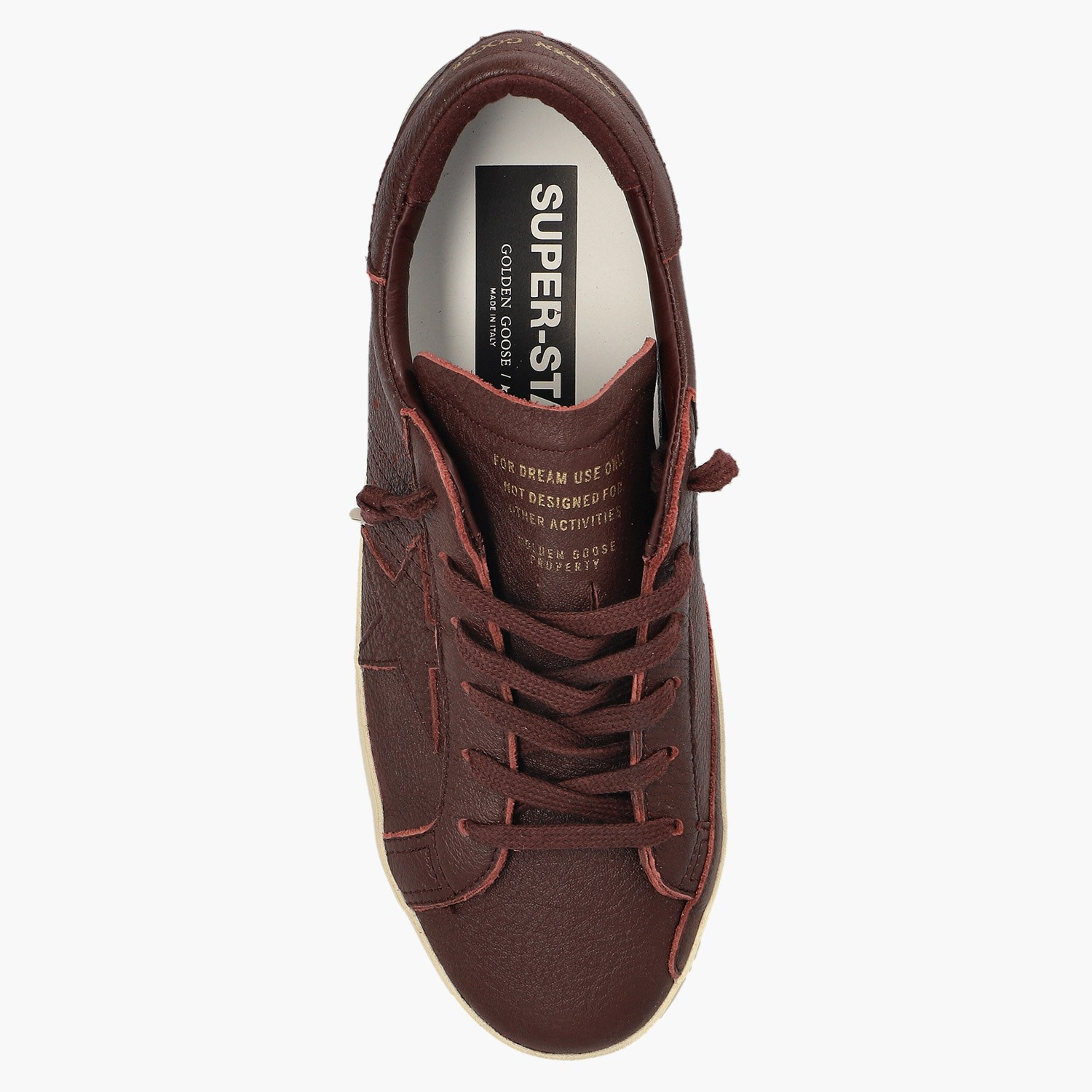 Golden Goose Bordo Deri Super-Star 8887 Kadın Sneakers