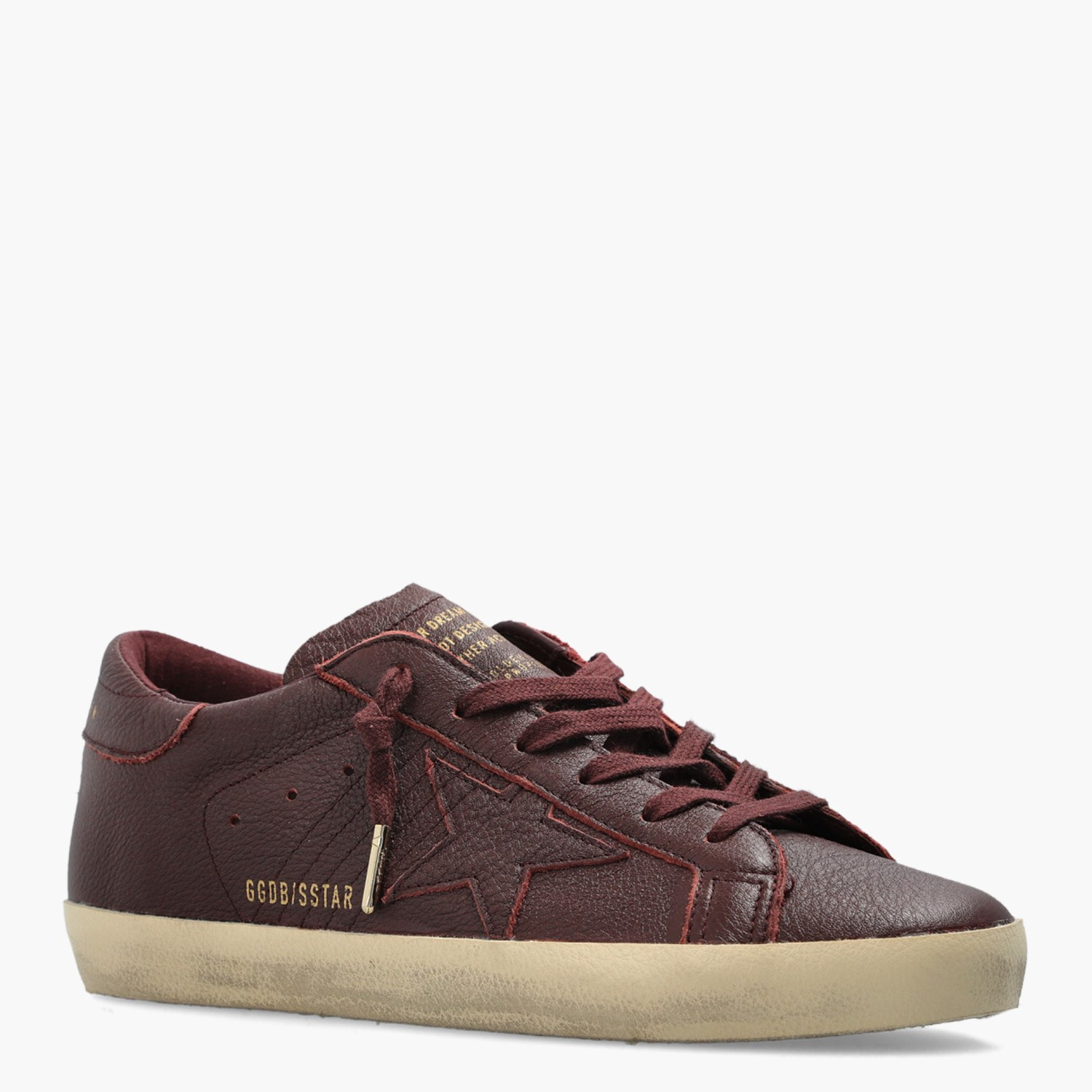 Golden Goose Bordo Deri Super-Star 8887 Kadın Sneakers