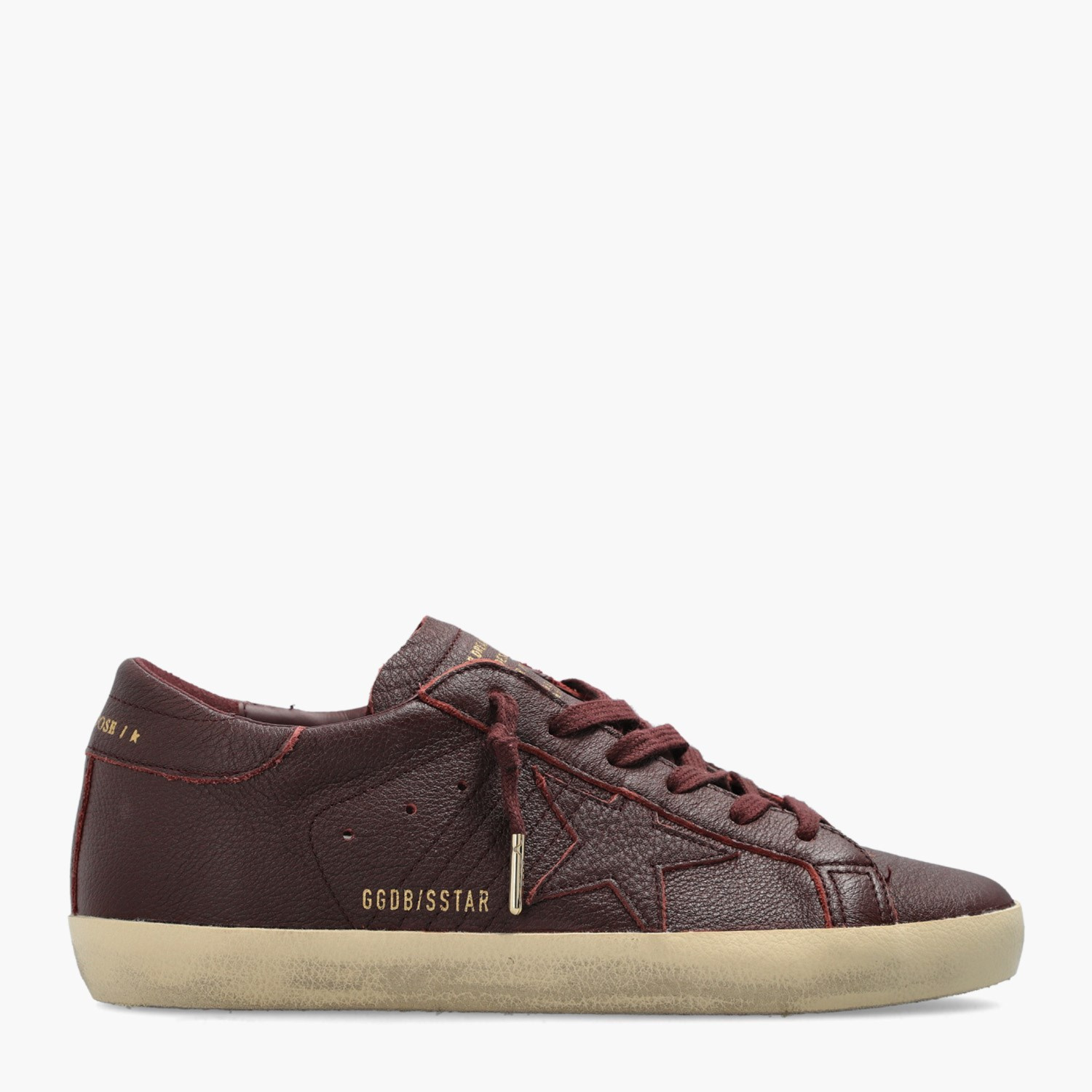 Golden Goose Bordo Deri Super-Star 8887 Kadın Sneakers